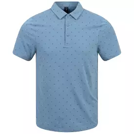 Stretch Print Polo Quad Dash - Utility Blue - SS24