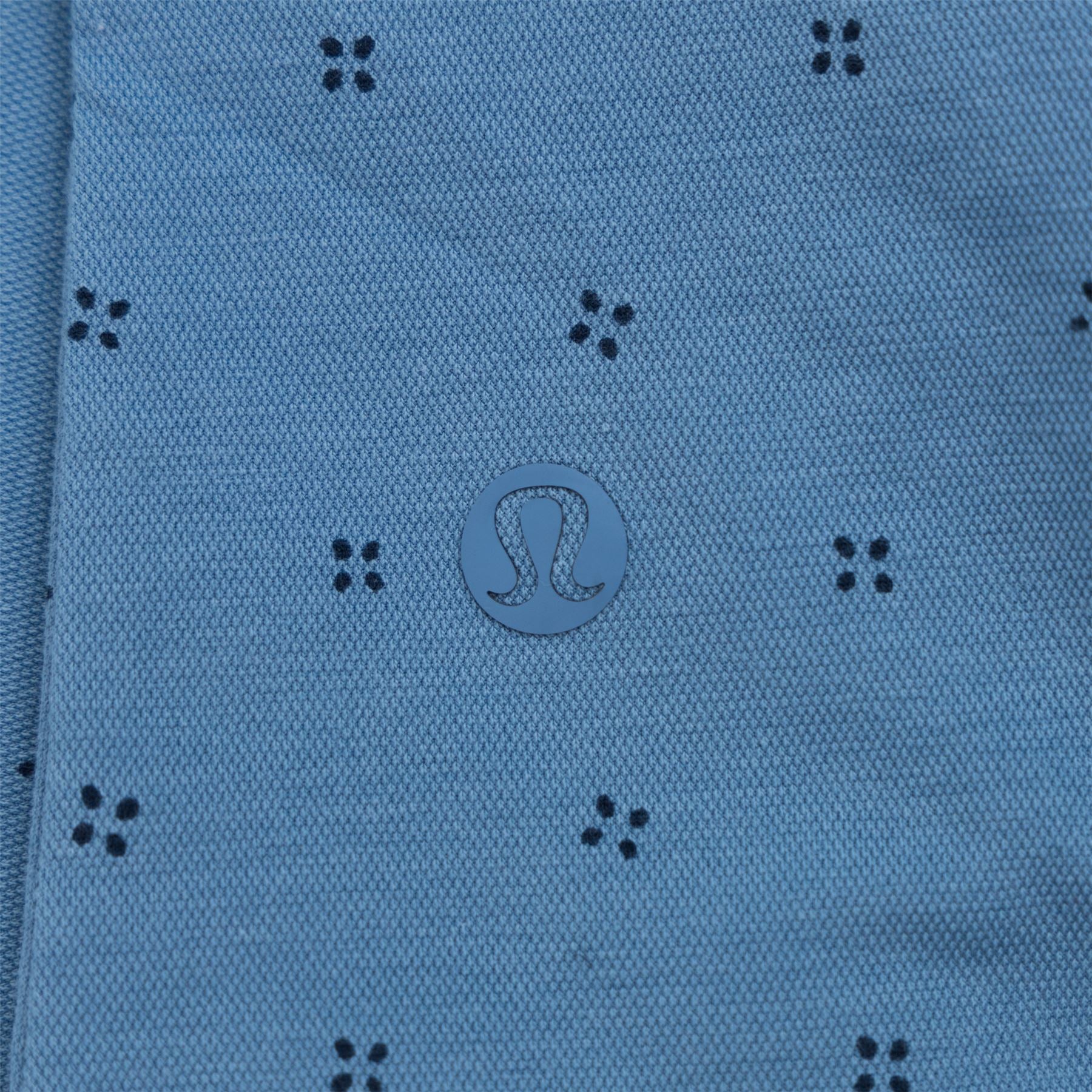 Stretch Print Polo Quad Dash - Utility Blue - SS24