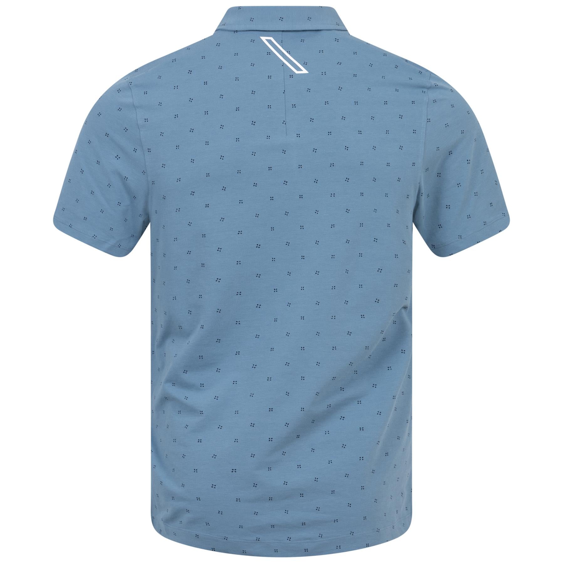 Stretch Print Polo Quad Dash - Utility Blue - SS24