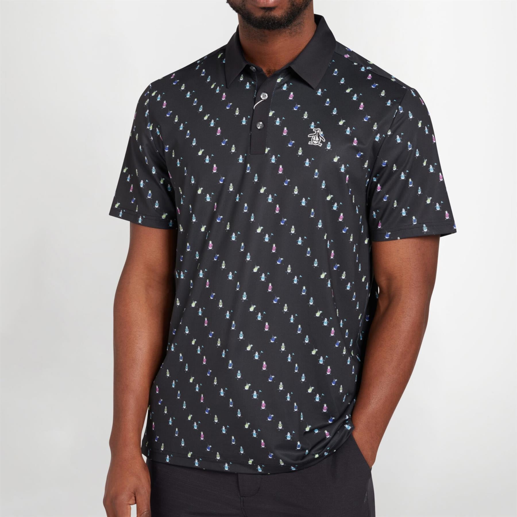 Swinging Pete Polo Novelty Print Caviar - SS23