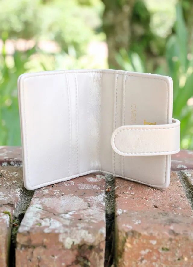 Tate Card Holder Wallet Pearl V Quilted