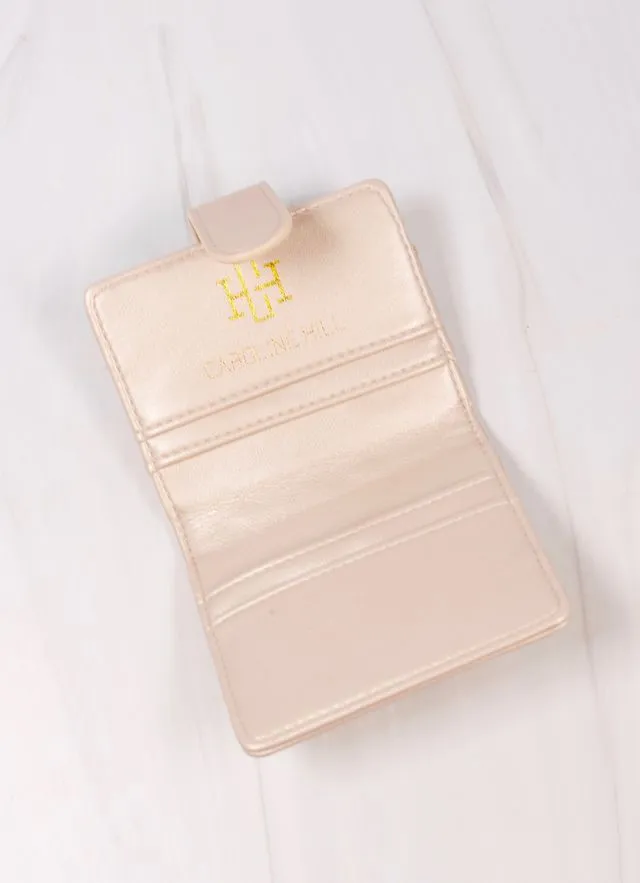 Tate Card Holder Wallet Pearl V Quilted