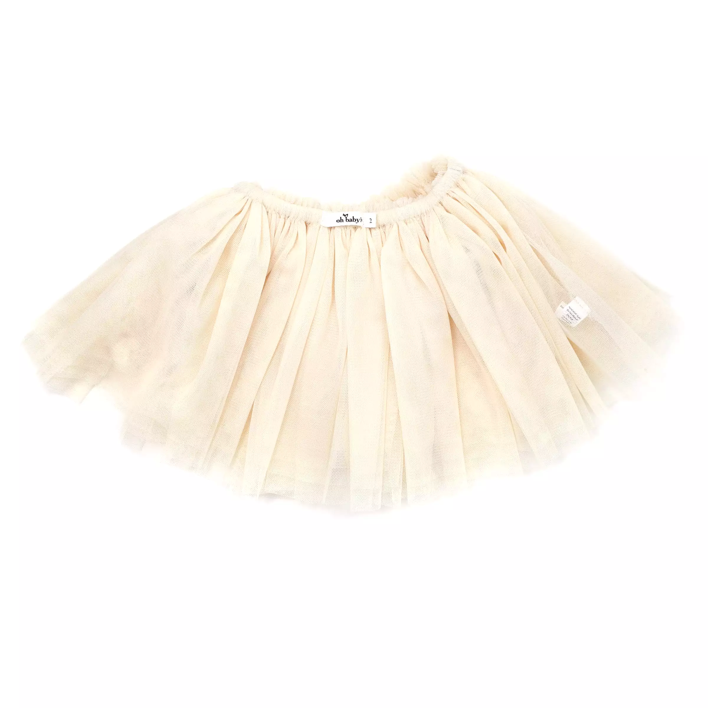 Tulle Pom Pom Frill Tutu Skirt Cream