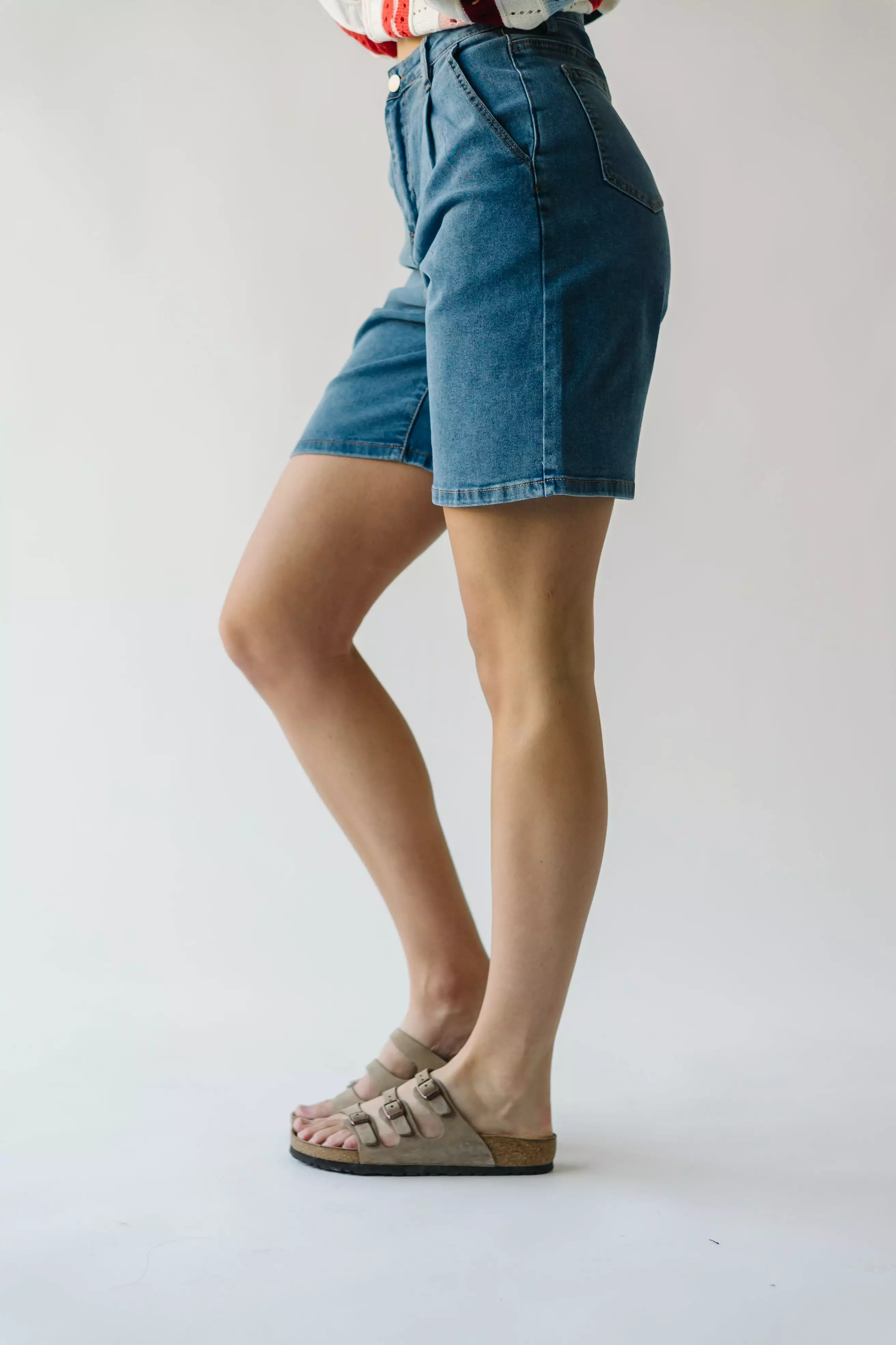 Tulsa High Rise Denim Blue Bermuda Short