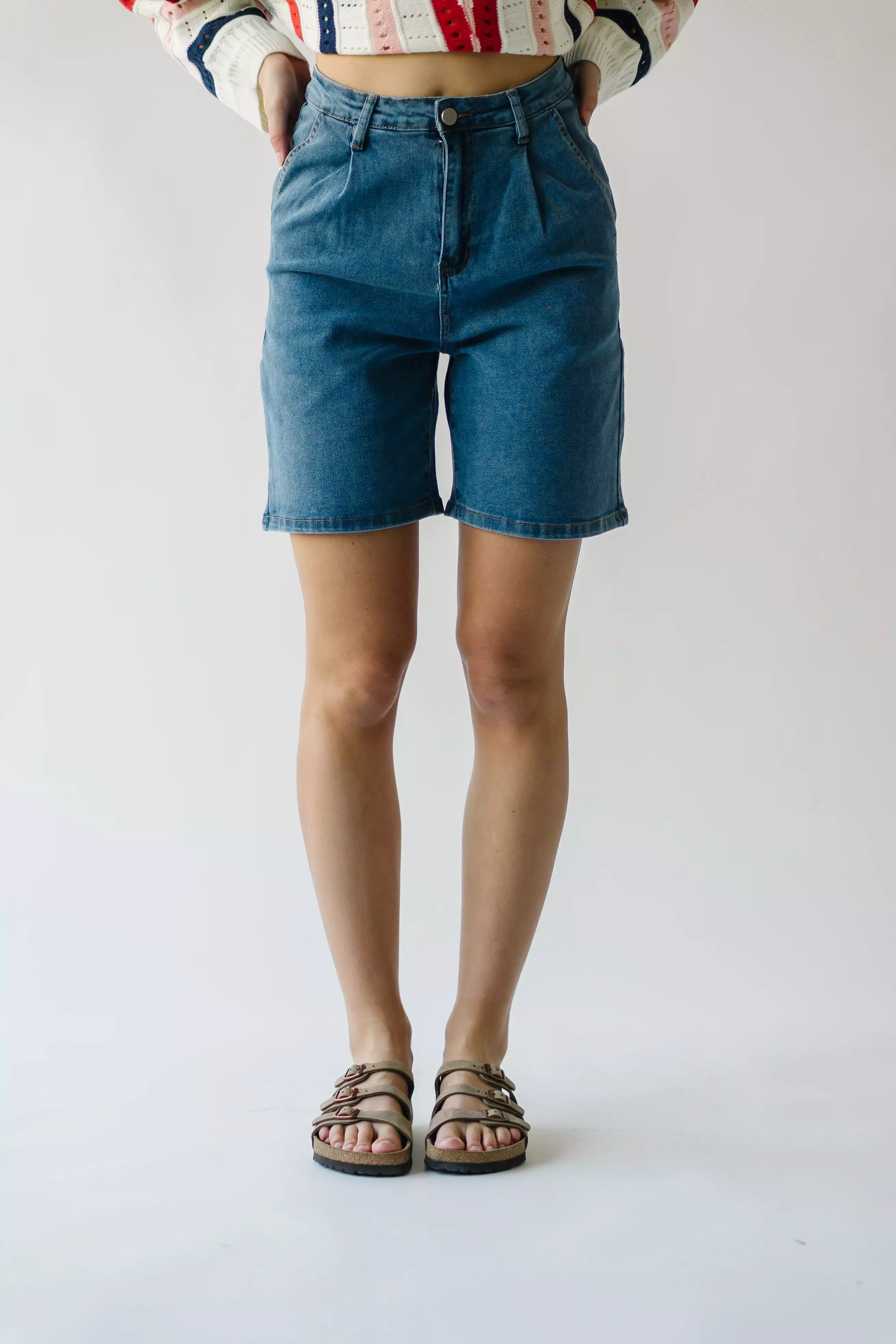 Tulsa High Rise Denim Blue Bermuda Short