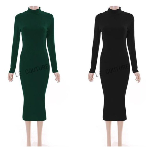 Turtle Neck Midi Dress