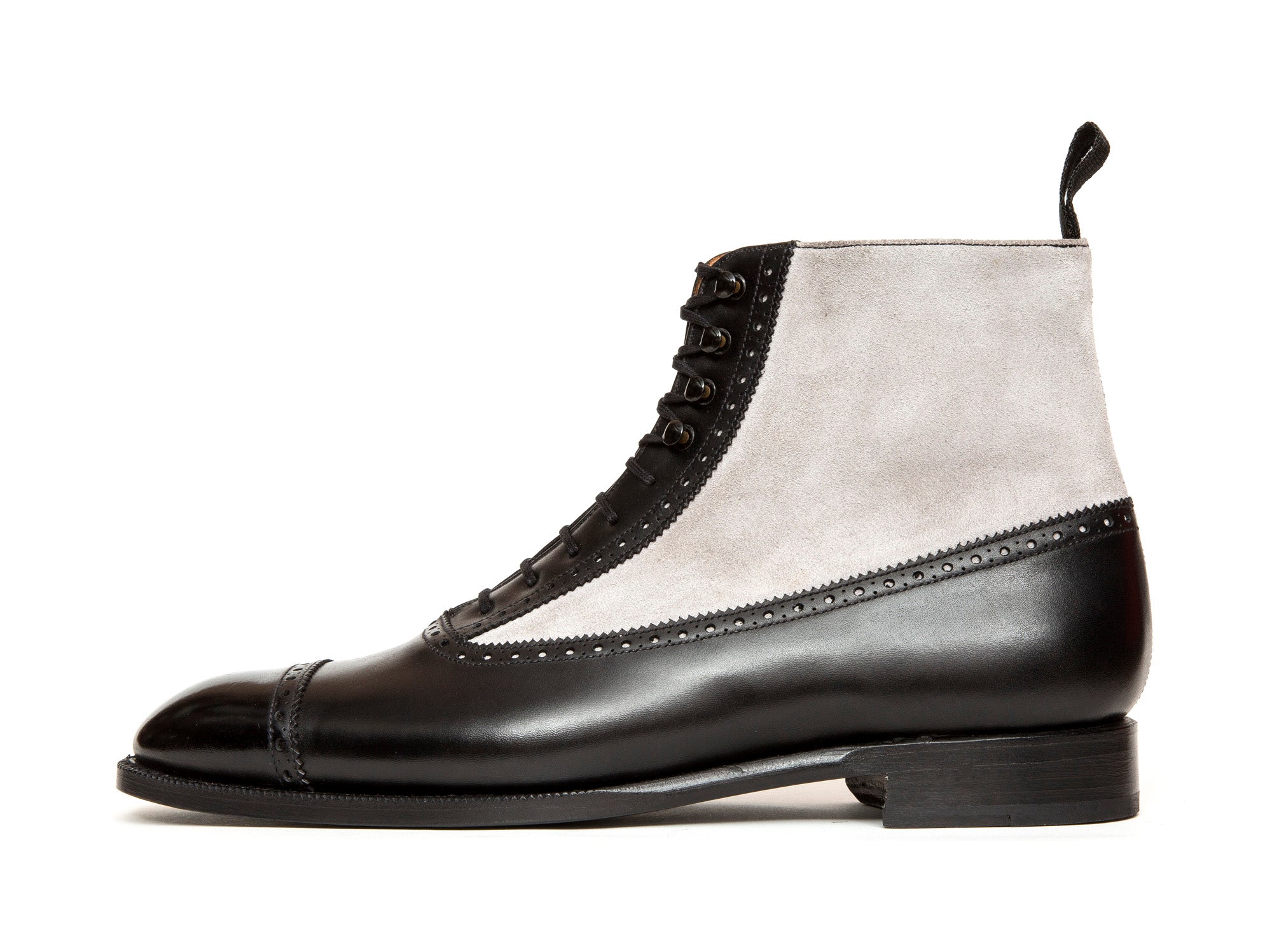 Tyler MTO Black Calf Pearl Grey Suede NGT Last Single Leather Sole | Shop Online