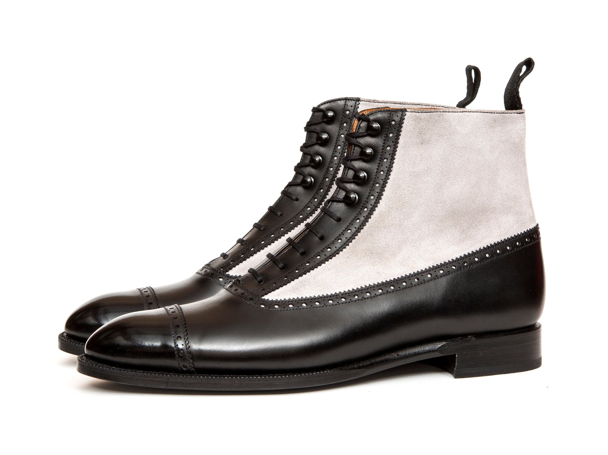 Tyler MTO Black Calf Pearl Grey Suede NGT Last Single Leather Sole | Shop Online