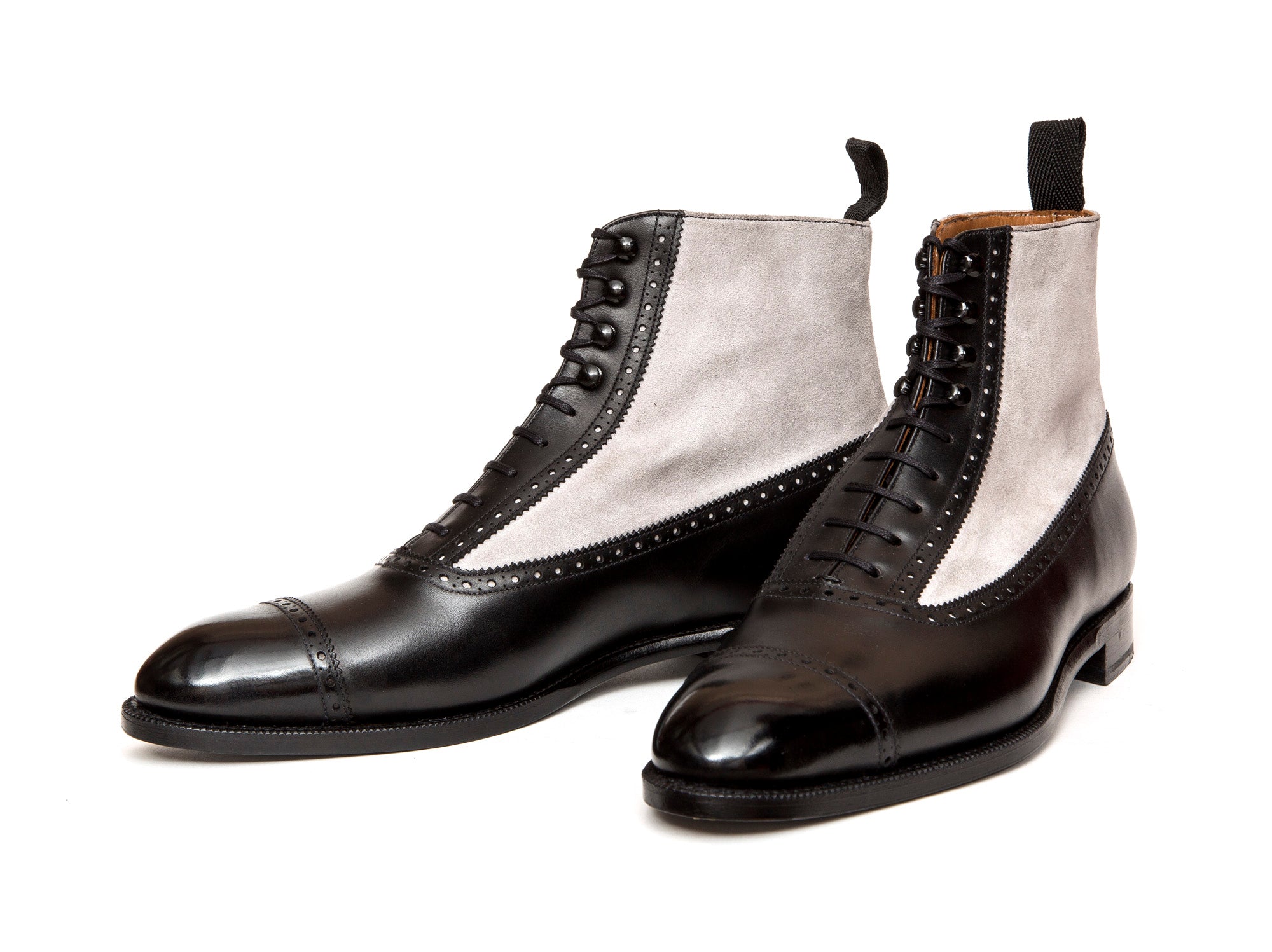 Tyler MTO Black Calf Pearl Grey Suede NGT Last Single Leather Sole | Shop Online