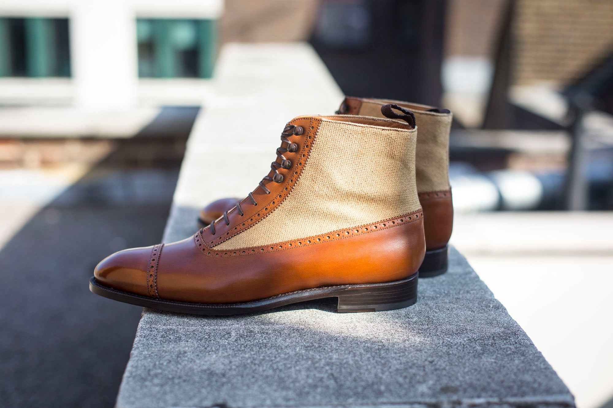 Tyler MTO Shoes - Maple Calf and Hemp Canvas - NGT Last - Single Leather Sole