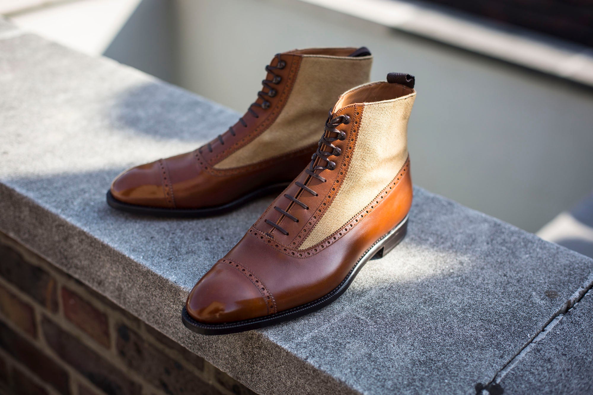 Tyler MTO Shoes - Maple Calf and Hemp Canvas - NGT Last - Single Leather Sole