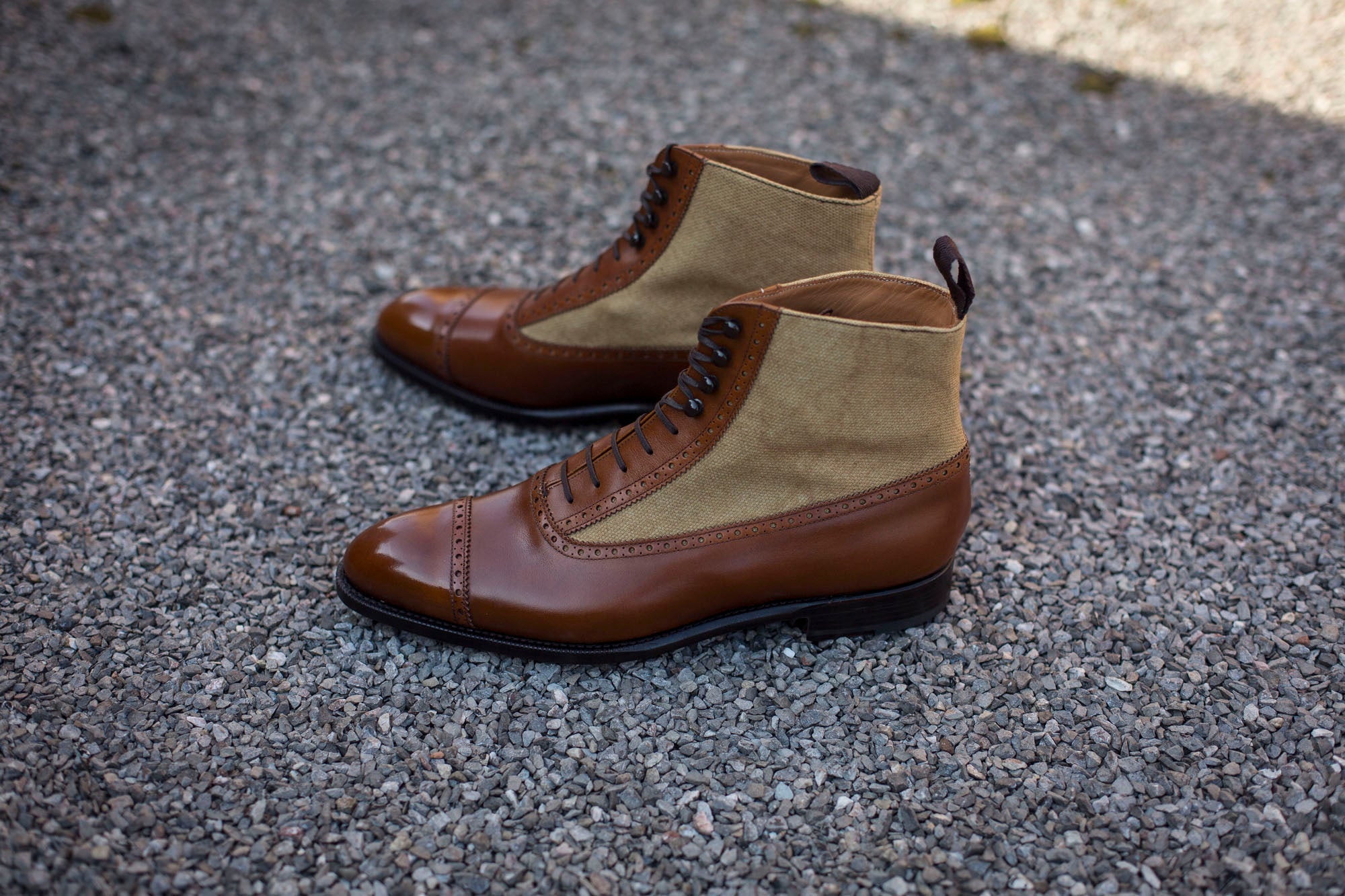 Tyler MTO Shoes - Maple Calf and Hemp Canvas - NGT Last - Single Leather Sole