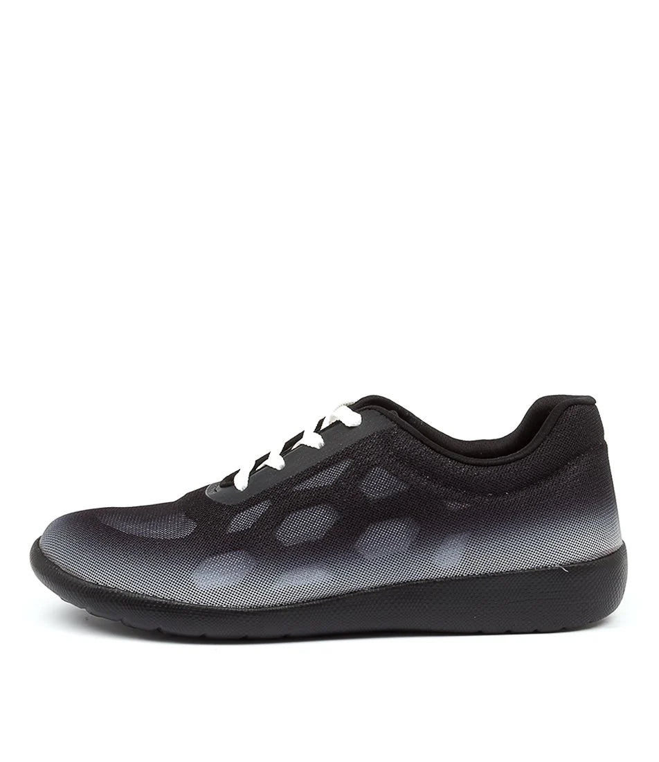 Umbria Black Ombre Black Sole Mesh - Stylish black ombre mesh shoes.