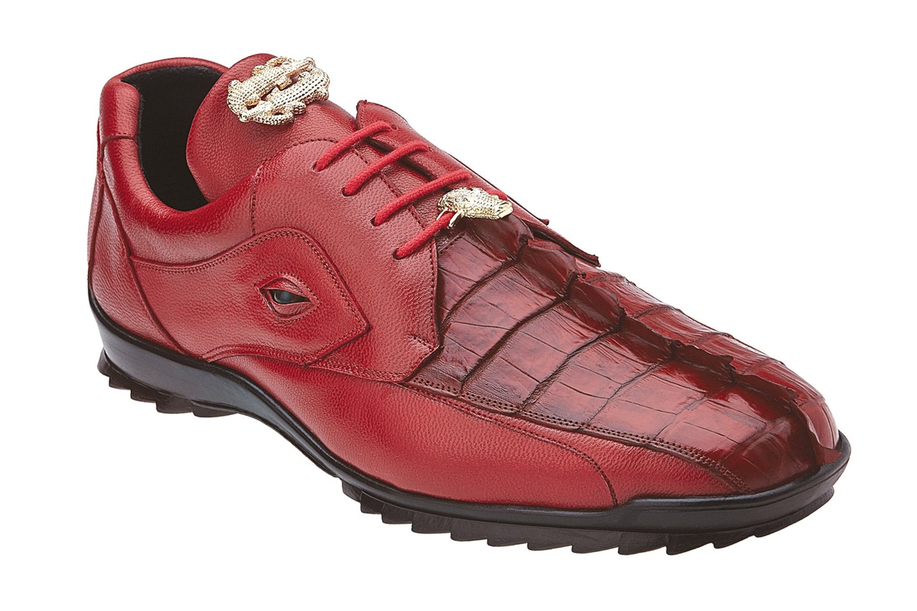 Vasco Belvedere Red Genuine Hornback Crocodile and Soft Calf Sneaker 336122