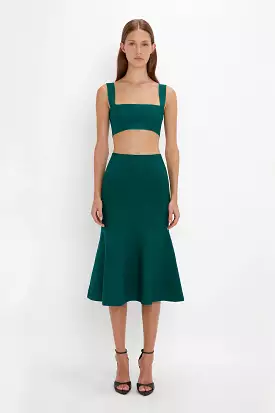 VB Body Flared Skirt, Lurex Green