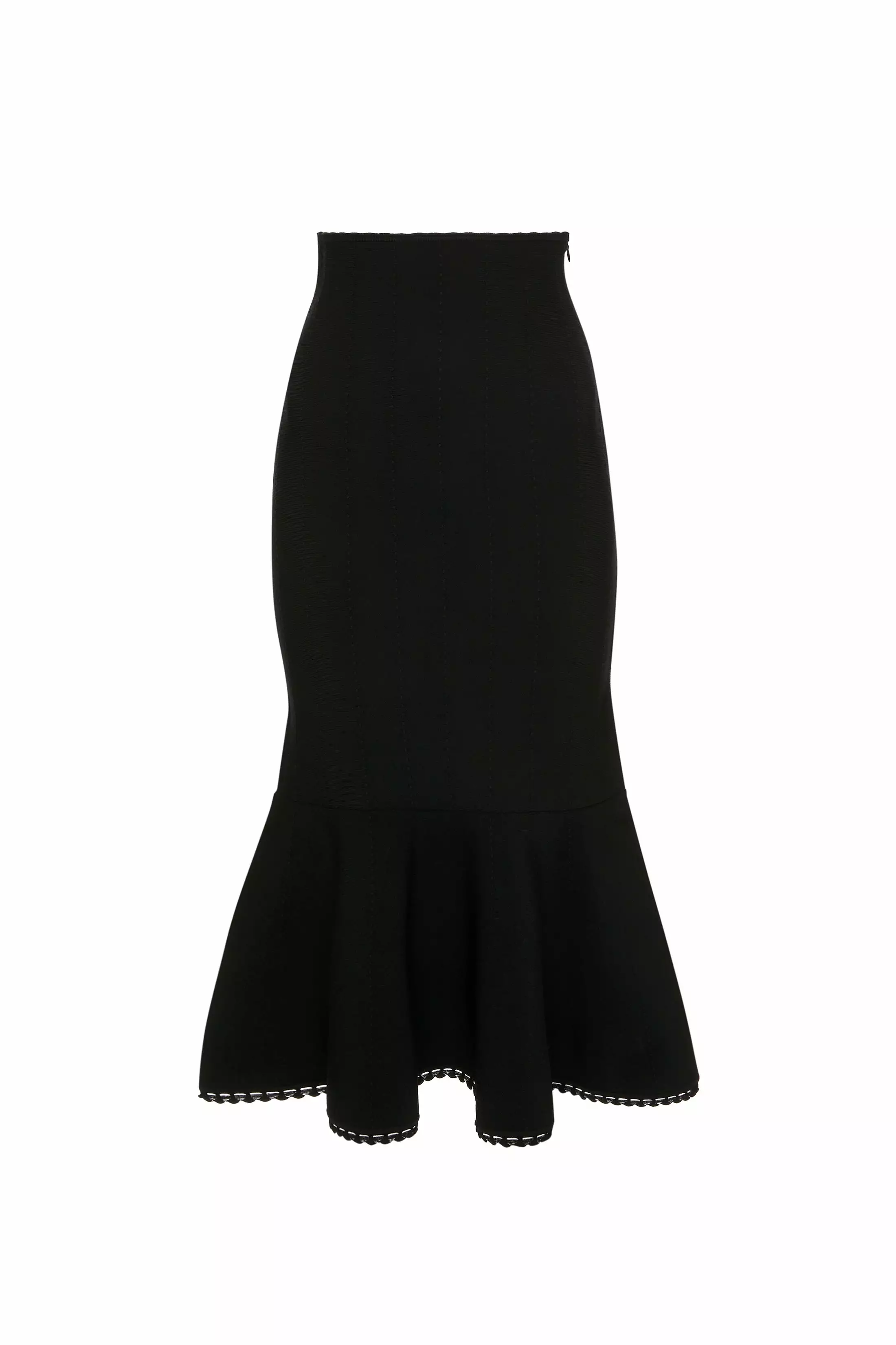 VB Scallop Trim Flared Skirt Black - Shop Now