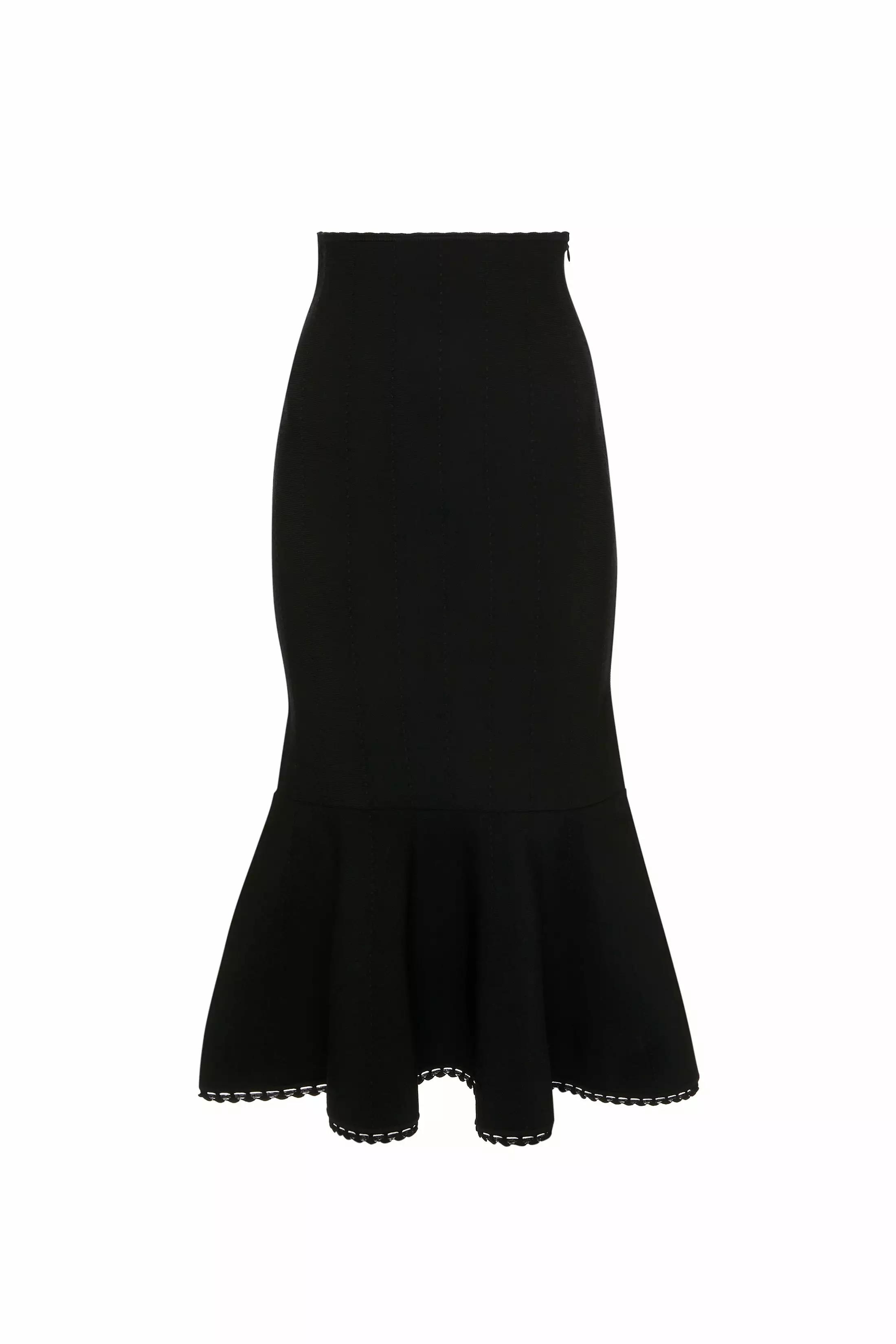 VB Scallop Trim Flared Skirt - Black