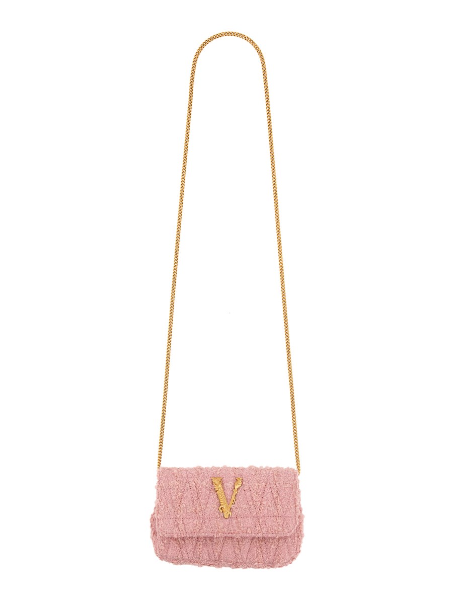 VERSACE    QUILTED WOOL VIRTUS BAG