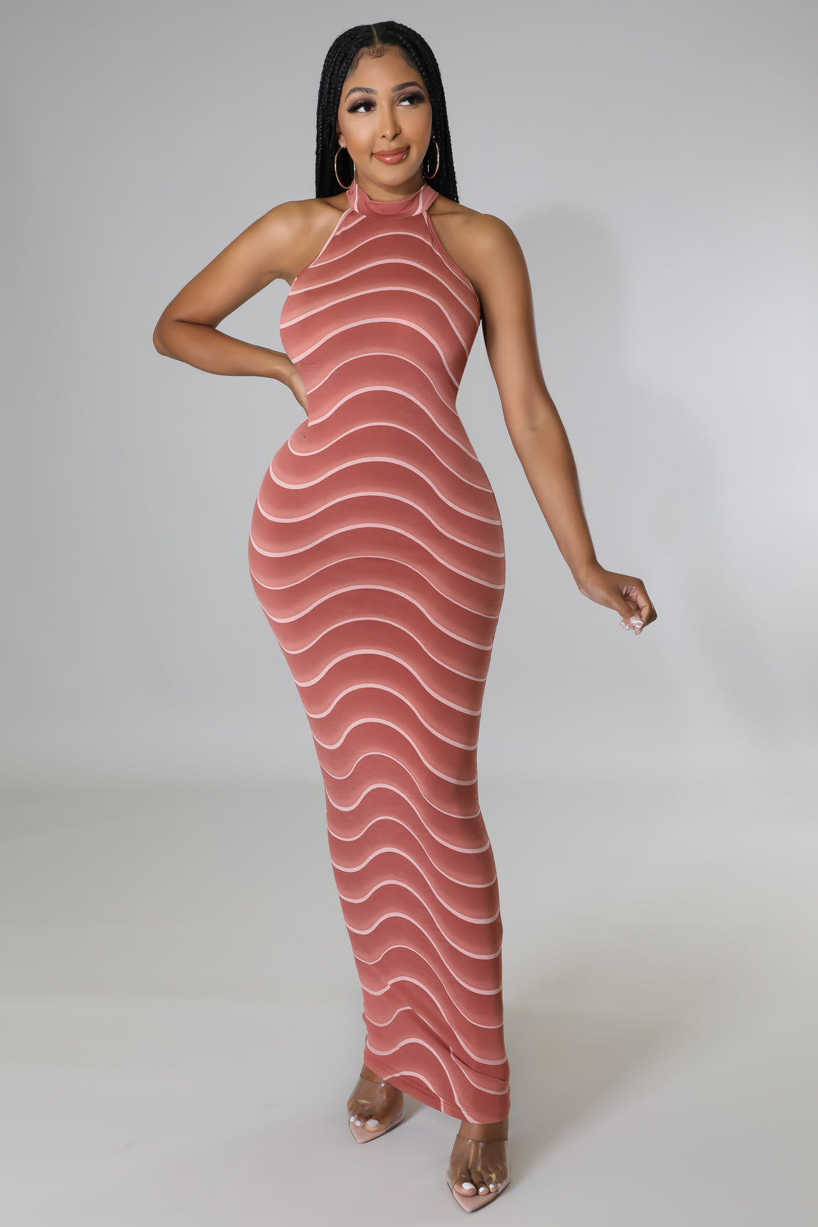 Wavy Stripe Bodycon Dress