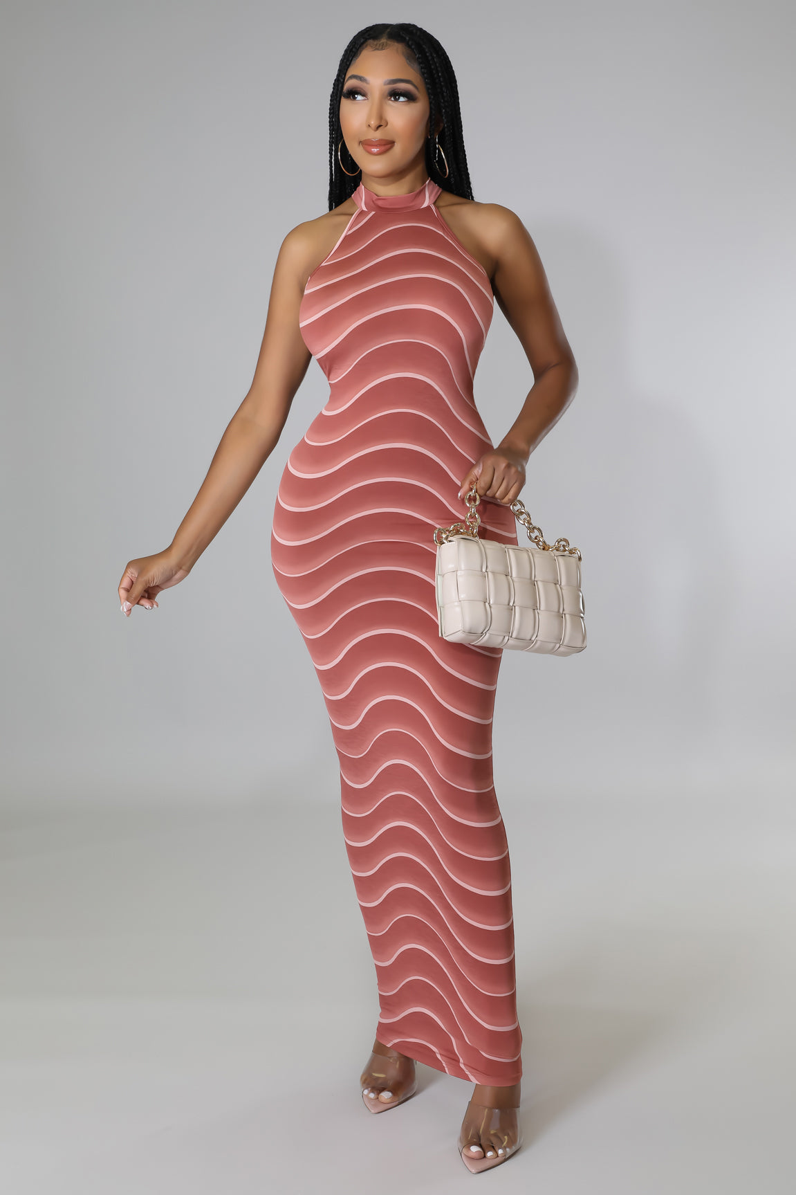 Wavy Stripe Bodycon Dress