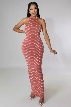 Wavy Stripe Bodycon Dress