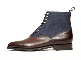 Wedgwood Dark Brown Museum Calf Denim TMG Last Single Leather Sole