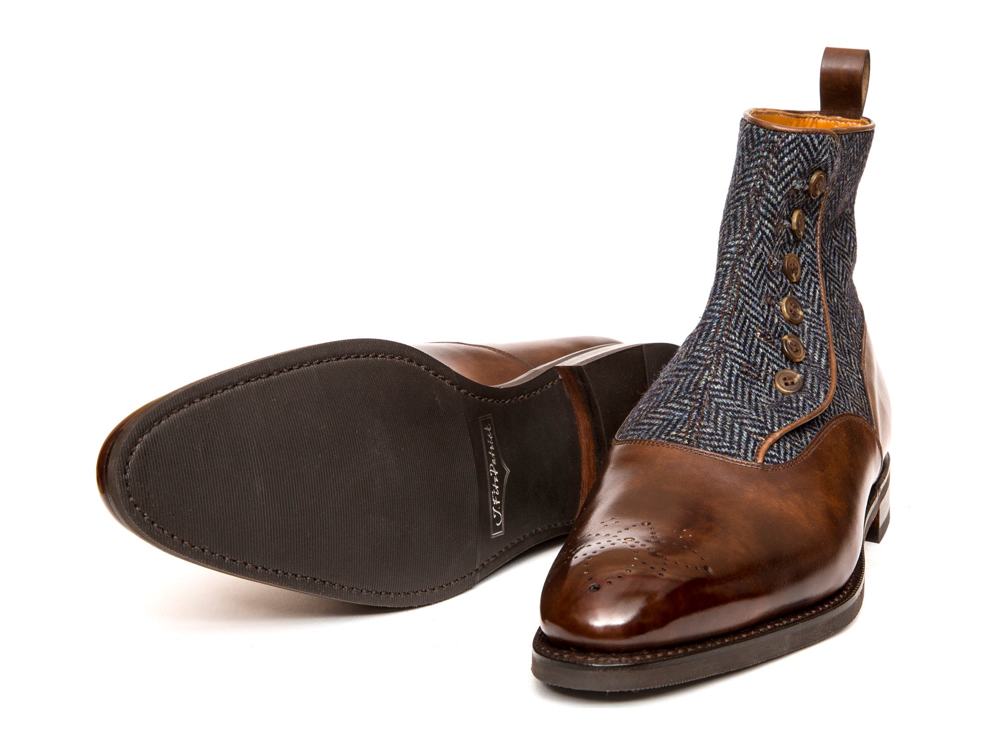 Westlake Copper Museum Calf Blue Tweed NGT Last City Rubber Sole - Buy Online