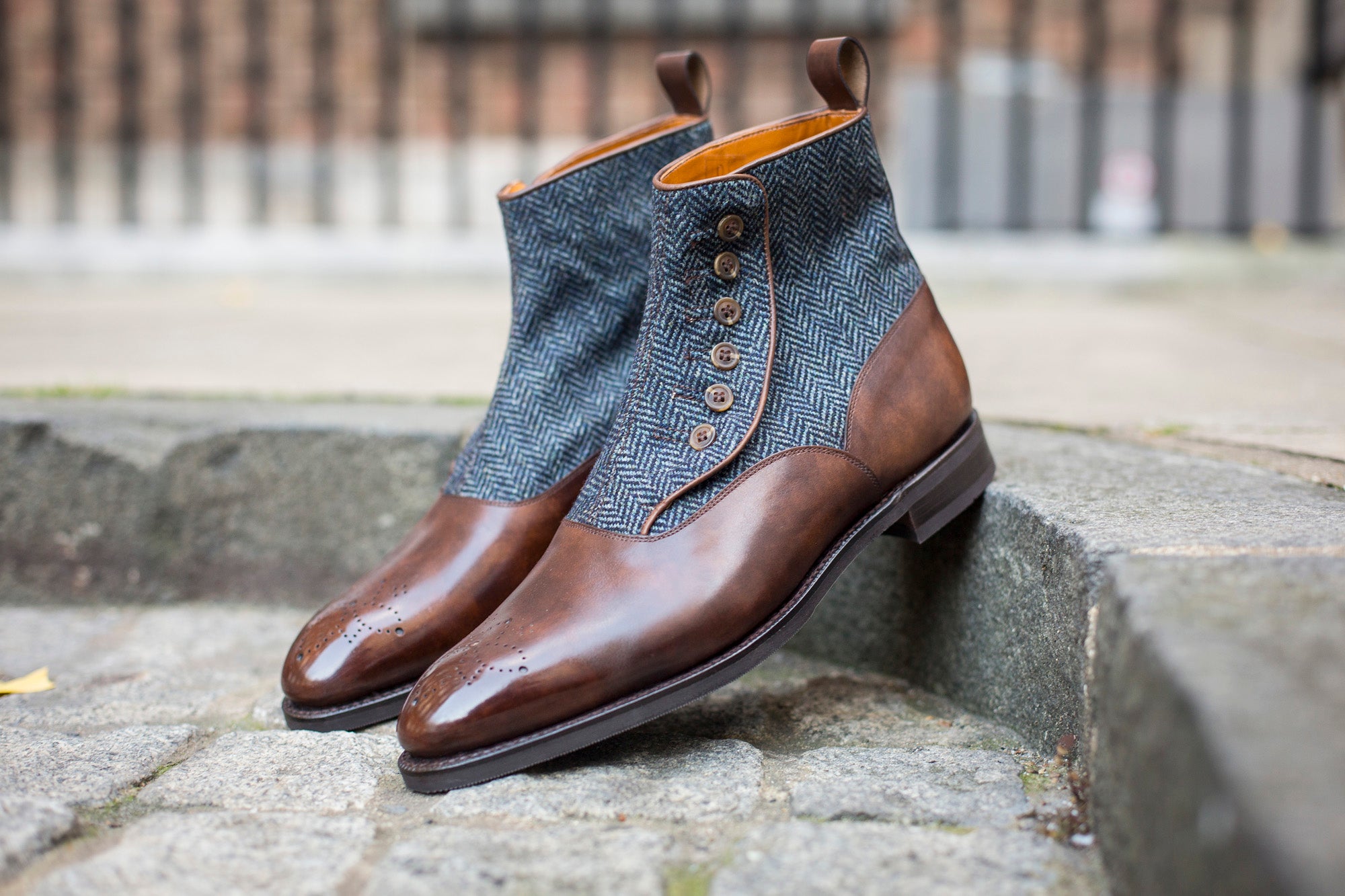 Westlake Copper Museum Calf Blue Tweed NGT Last City Rubber Sole - Buy Online