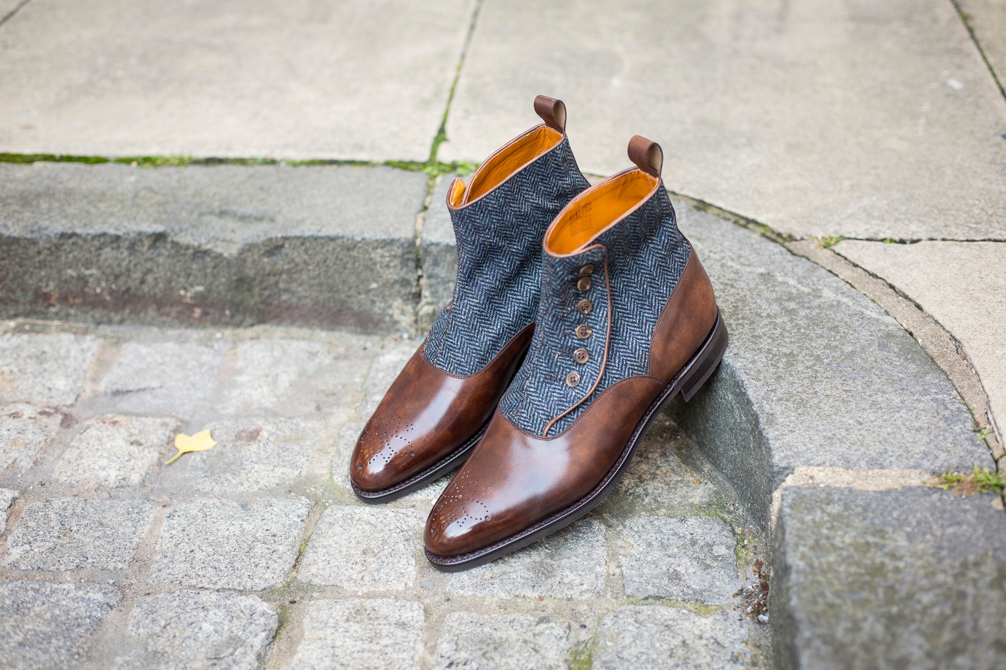 Westlake Copper Museum Calf Blue Tweed NGT Last City Rubber Sole - Buy Online