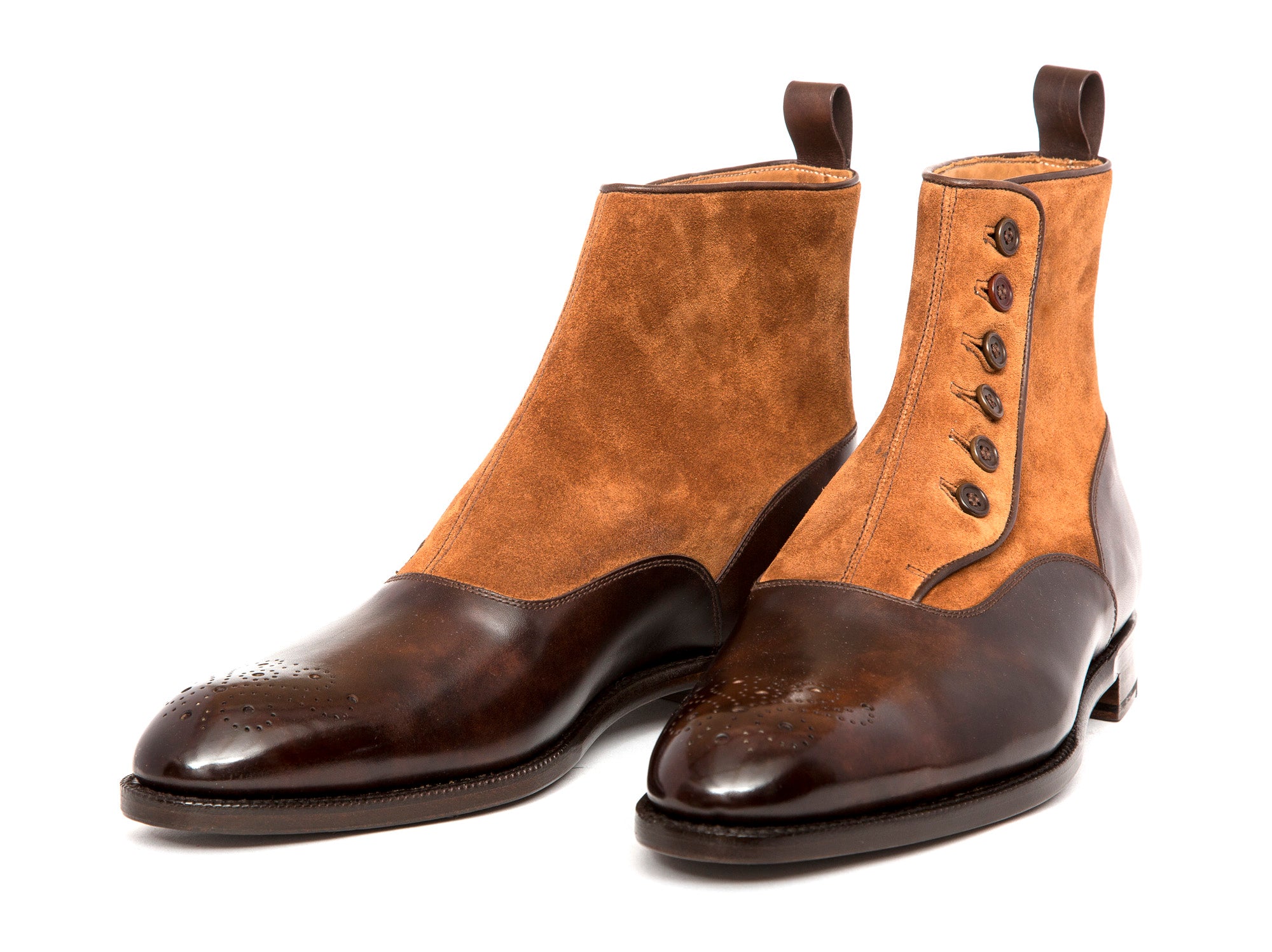 Westlake Leather Shoes - Dark Brown Museum Calf / Tobacco Suede - NGT Last - Single Leather Sole