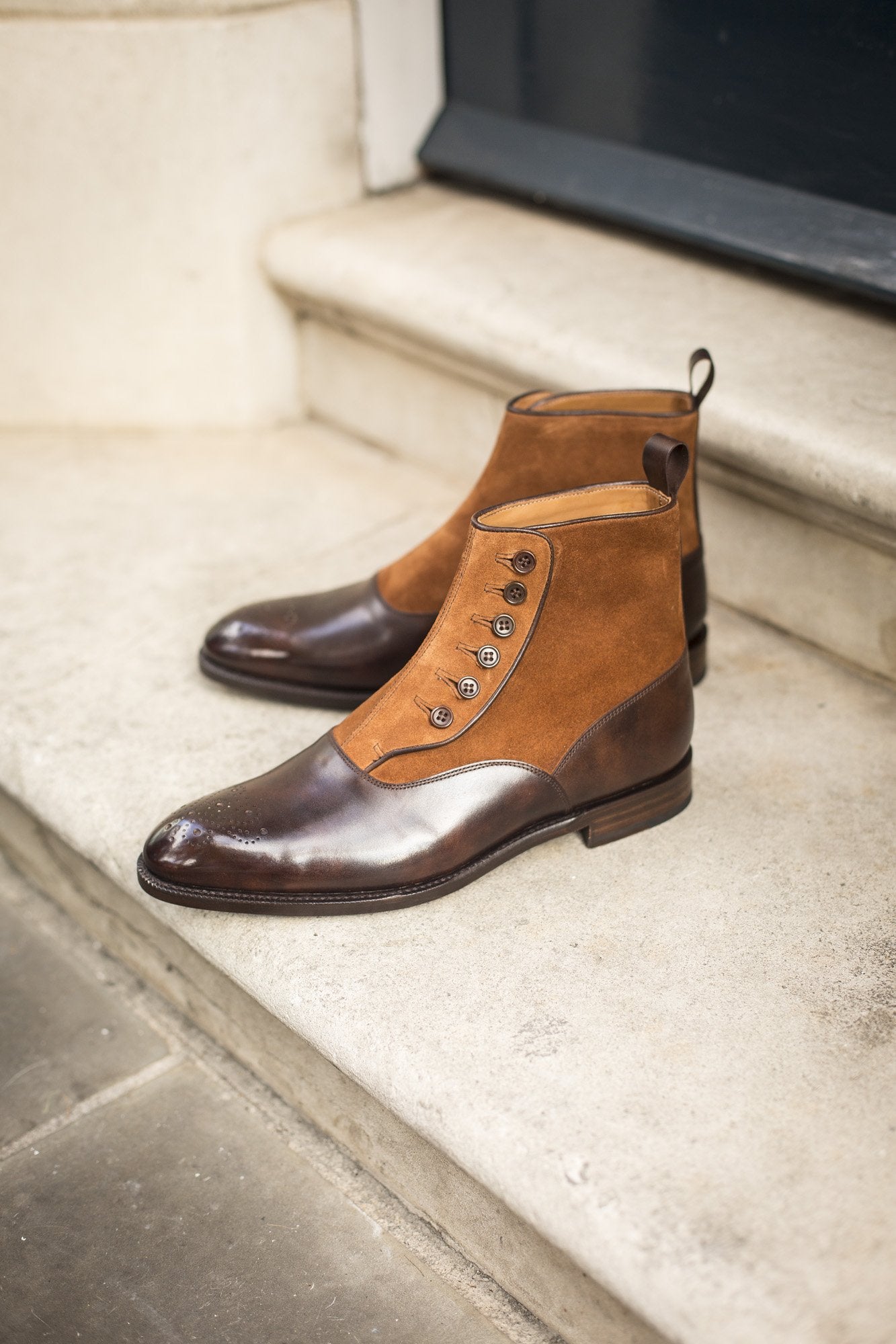 Westlake Leather Shoes - Dark Brown Museum Calf / Tobacco Suede - NGT Last - Single Leather Sole