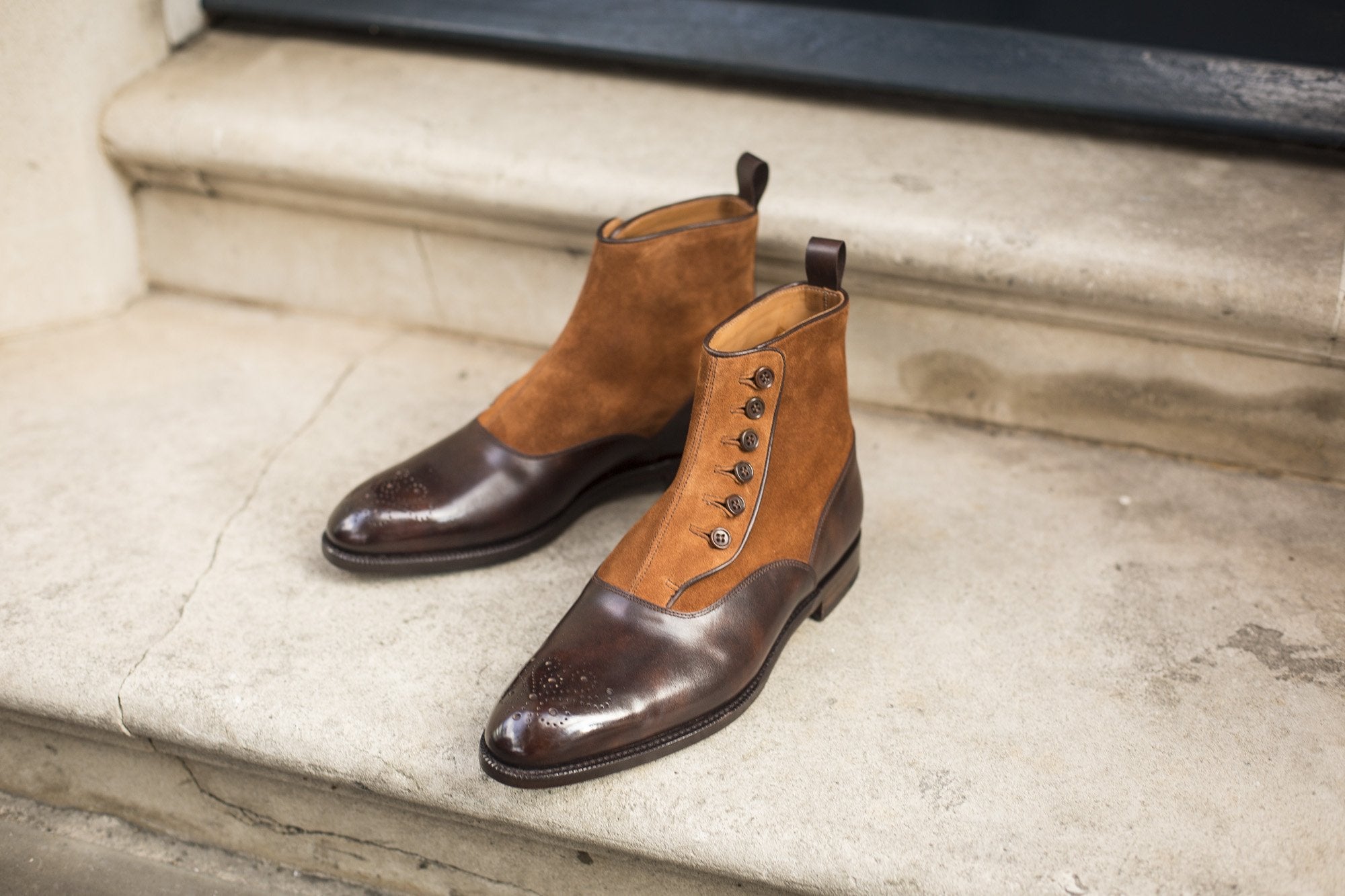 Westlake Leather Shoes - Dark Brown Museum Calf / Tobacco Suede - NGT Last - Single Leather Sole