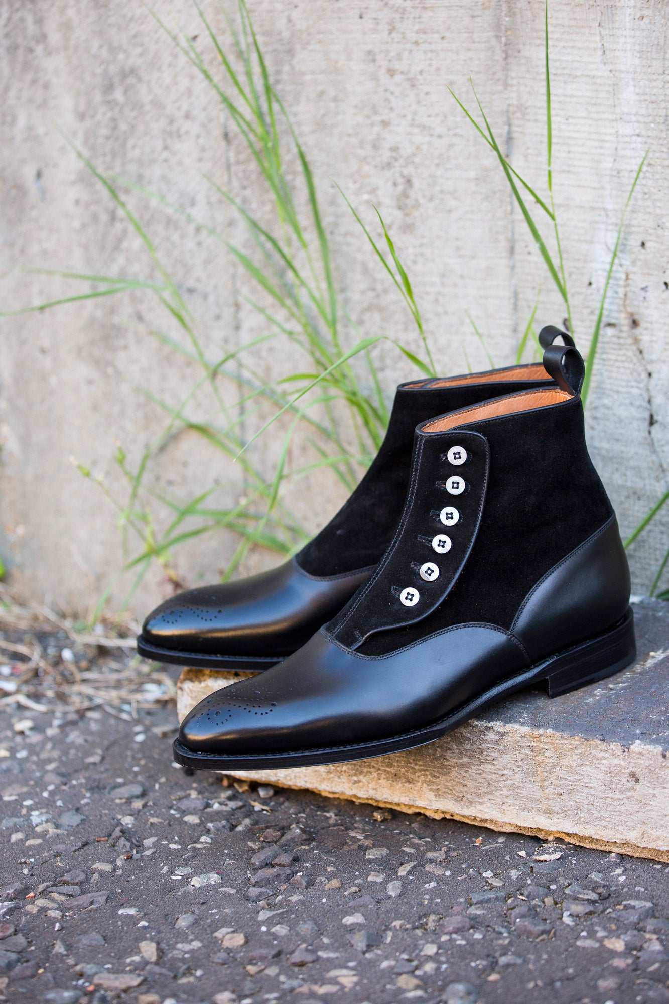 Westlake MTO Black Calf Black Suede NGT Last Single Leather Sole