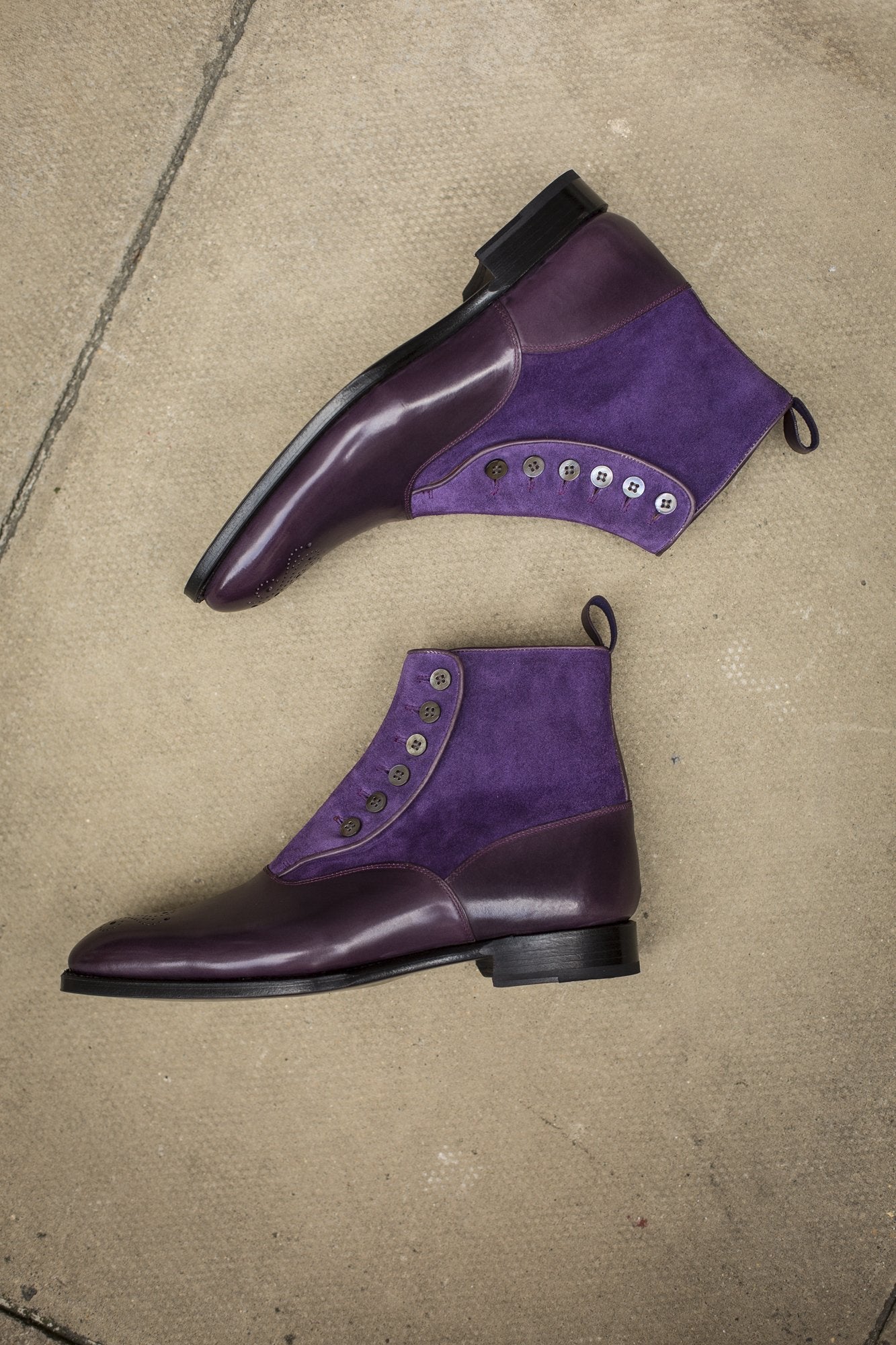 Westlake - MTO - Dark Purple Calf / Purple Suede - NGT Last - Single Leather Sole.