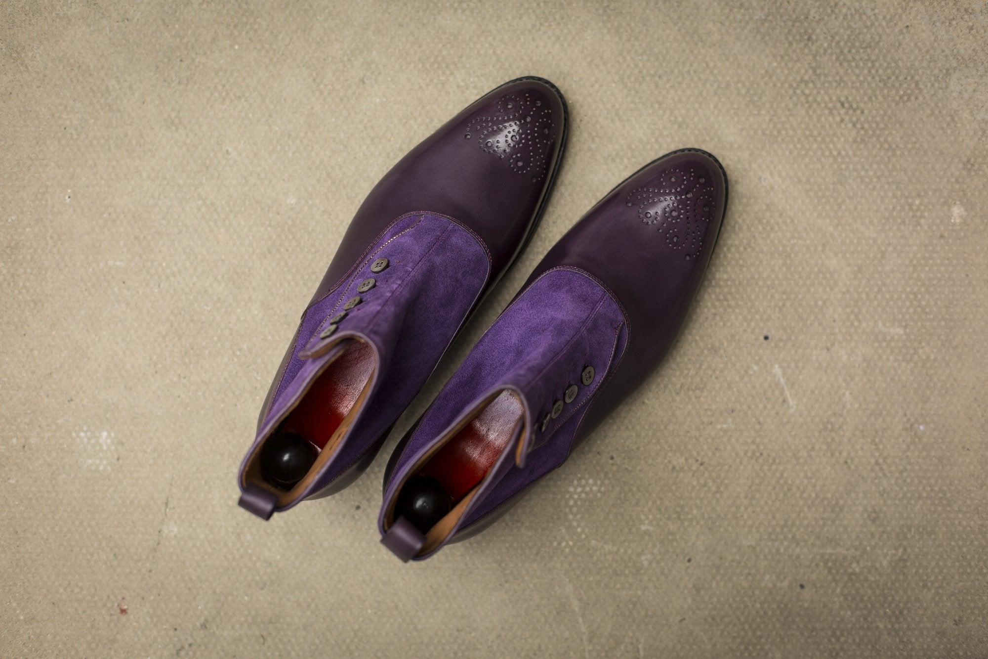 Westlake - MTO - Dark Purple Calf / Purple Suede - NGT Last - Single Leather Sole.