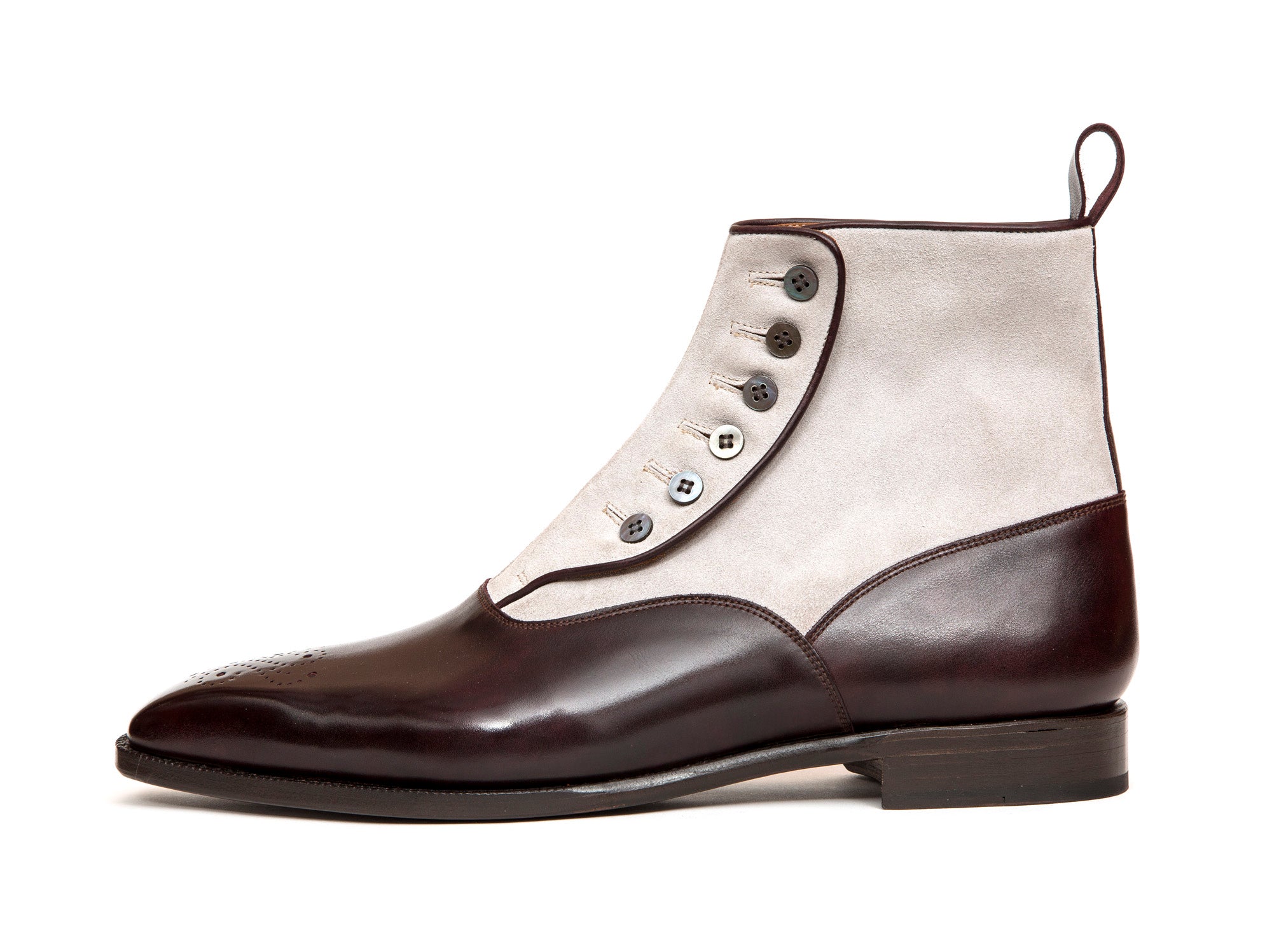 Westlake MTO Plum Museum Calf Pearl Grey Suede GFW Last Single Leather Sole