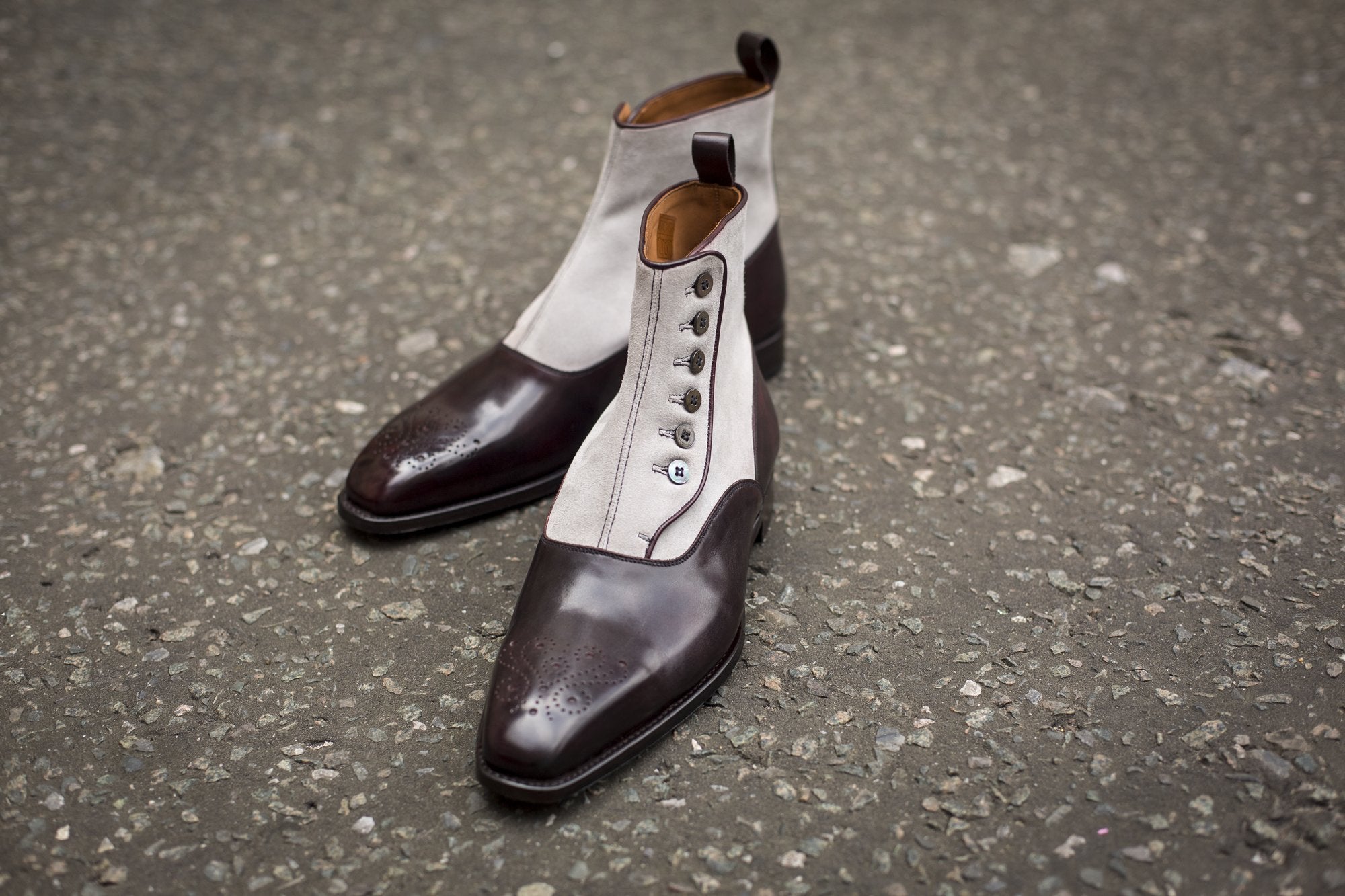 Westlake MTO Plum Museum Calf Pearl Grey Suede GFW Last Single Leather Sole