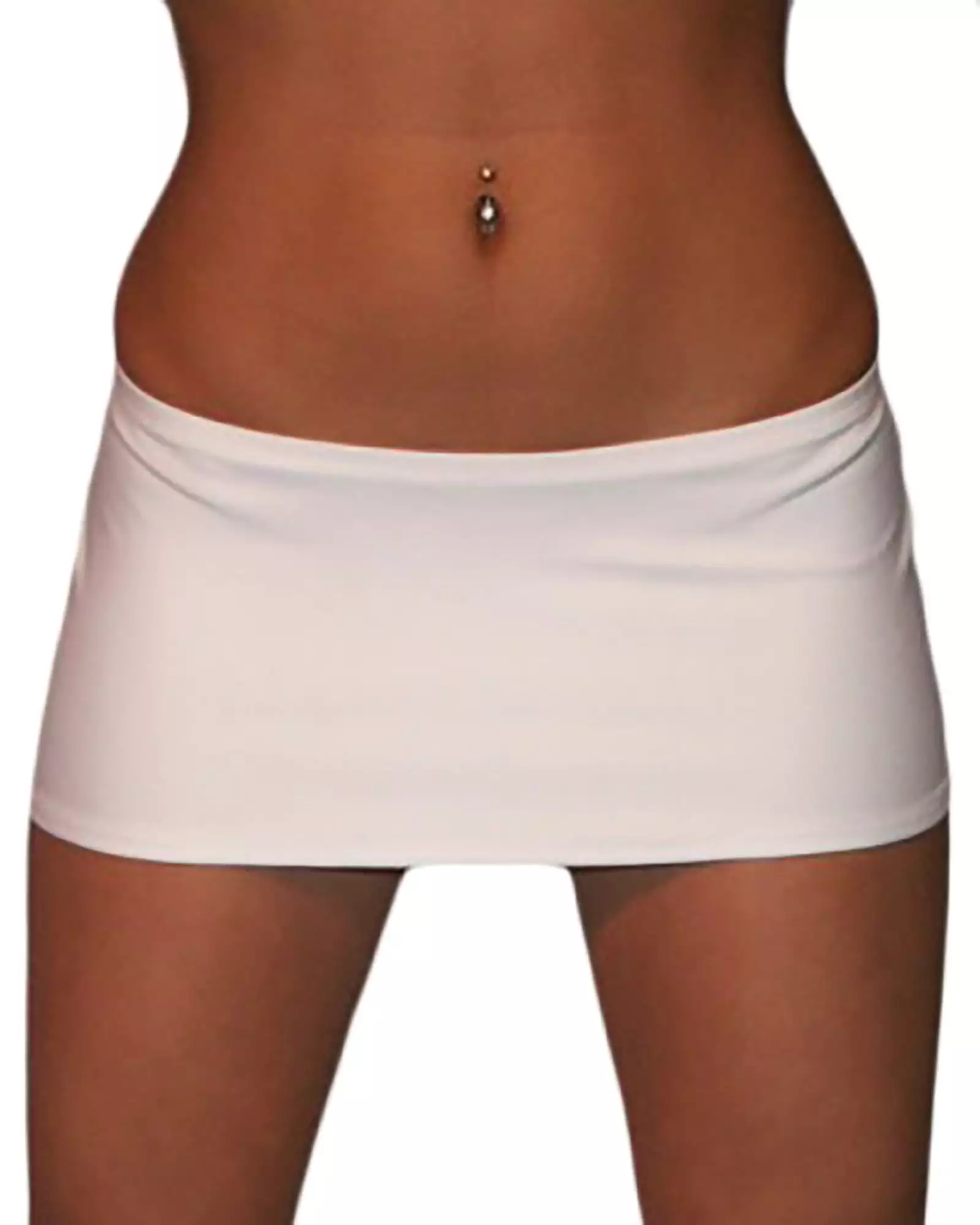 White bodycon mini skirt