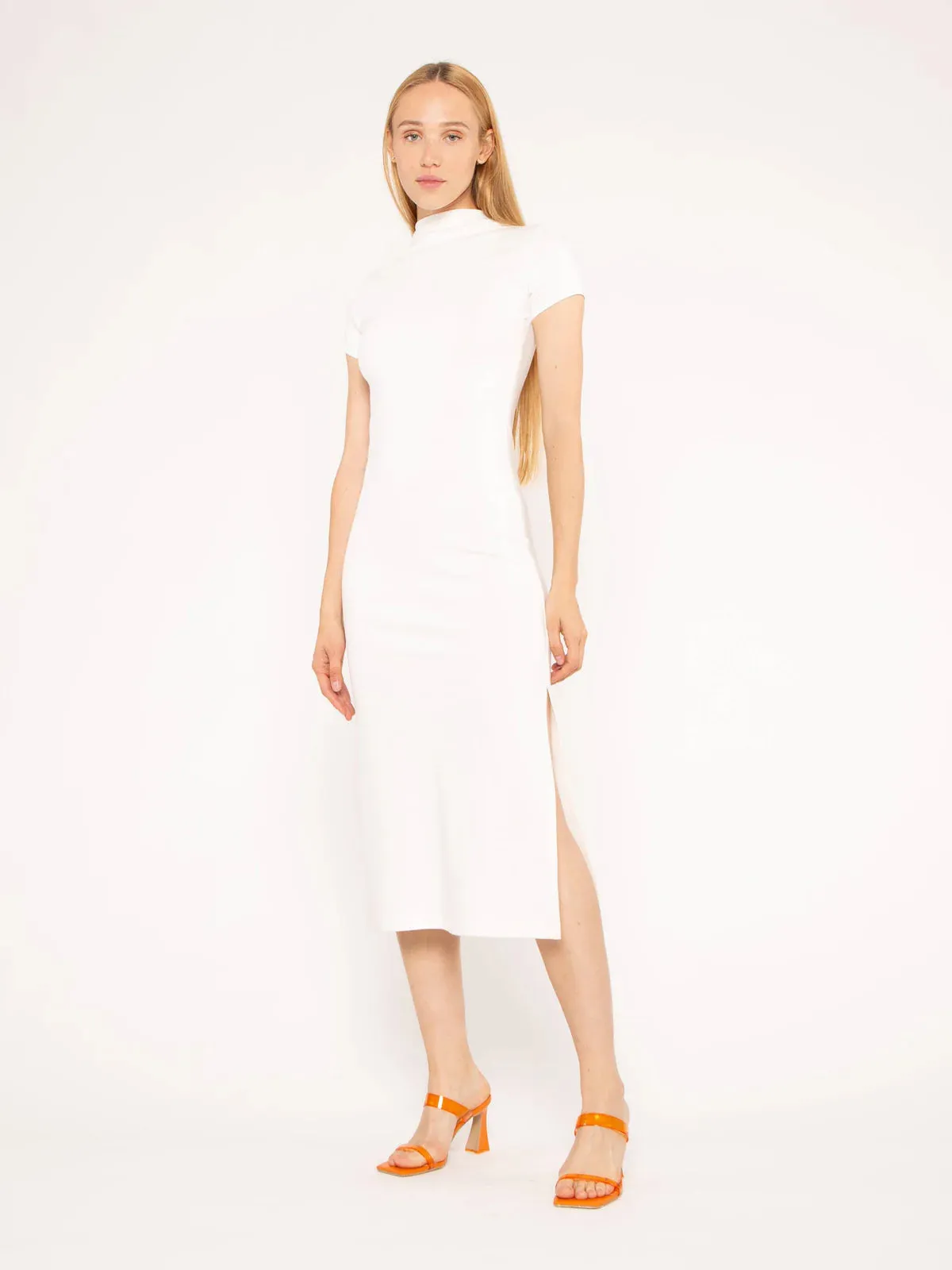 White Ponte Knit Skye Dress