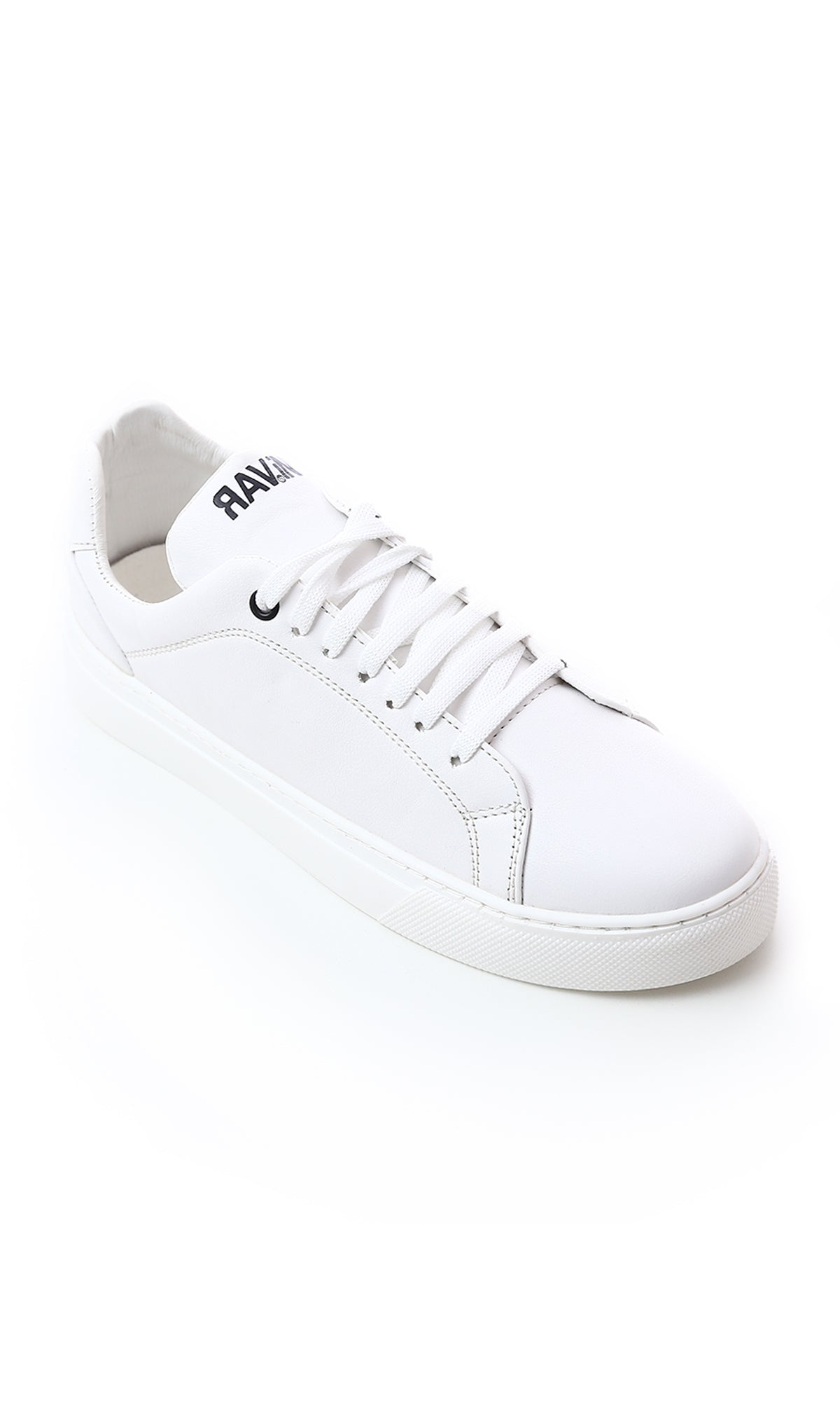 White Shiny Leather Casual Shoes O175056