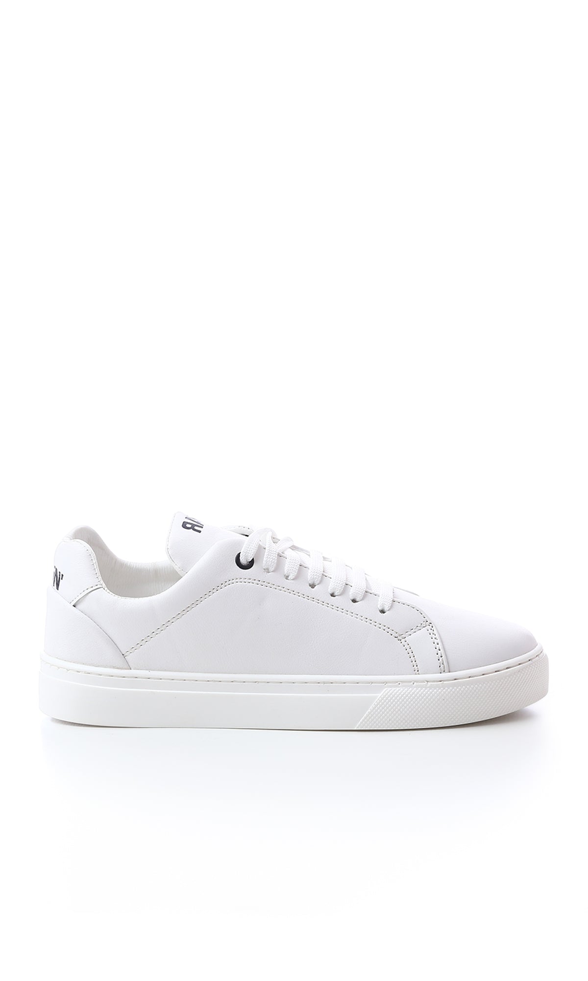 White Shiny Leather Casual Shoes O175056