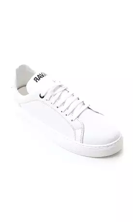 White Shiny Leather Casual Shoes O175056