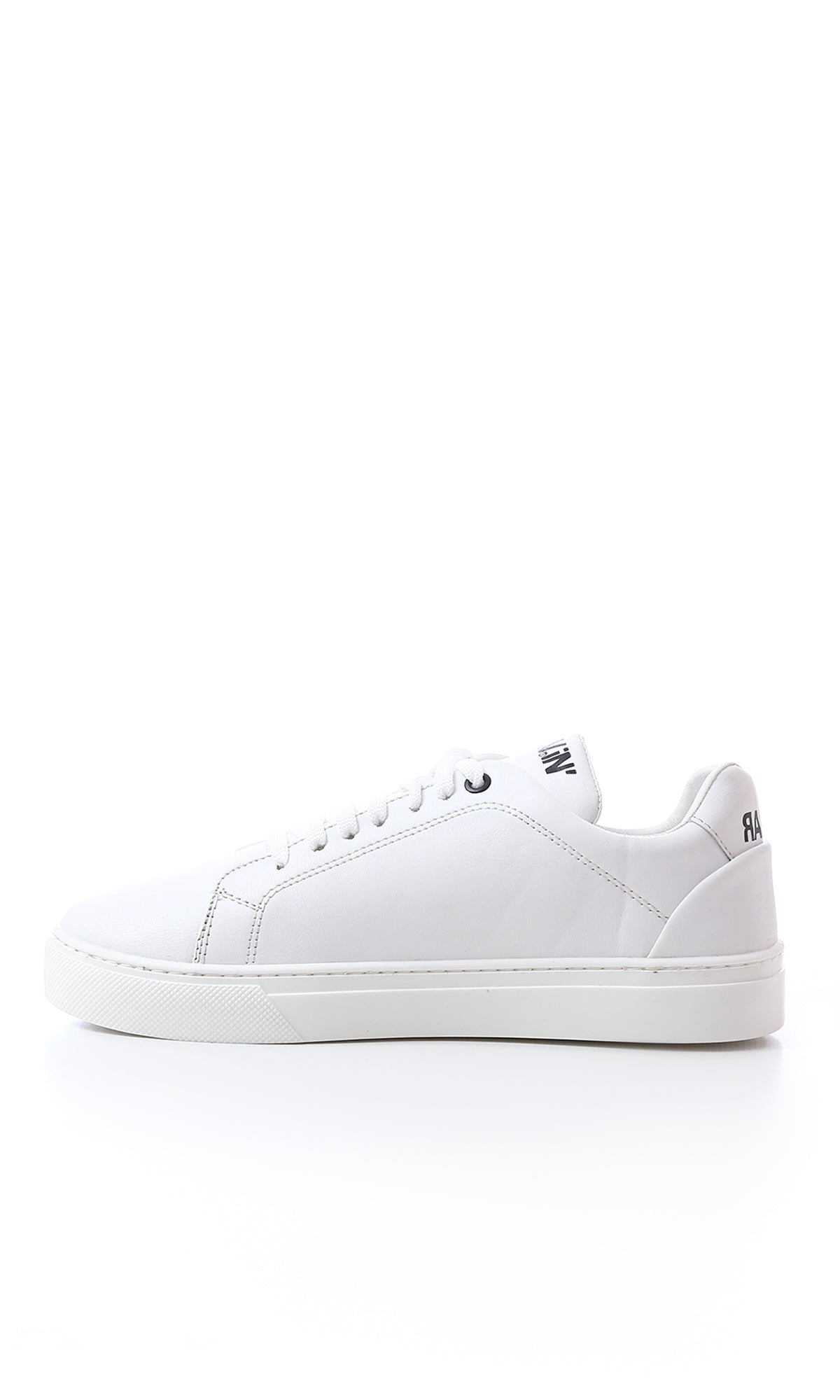 White Shiny Leather Casual Shoes O175056