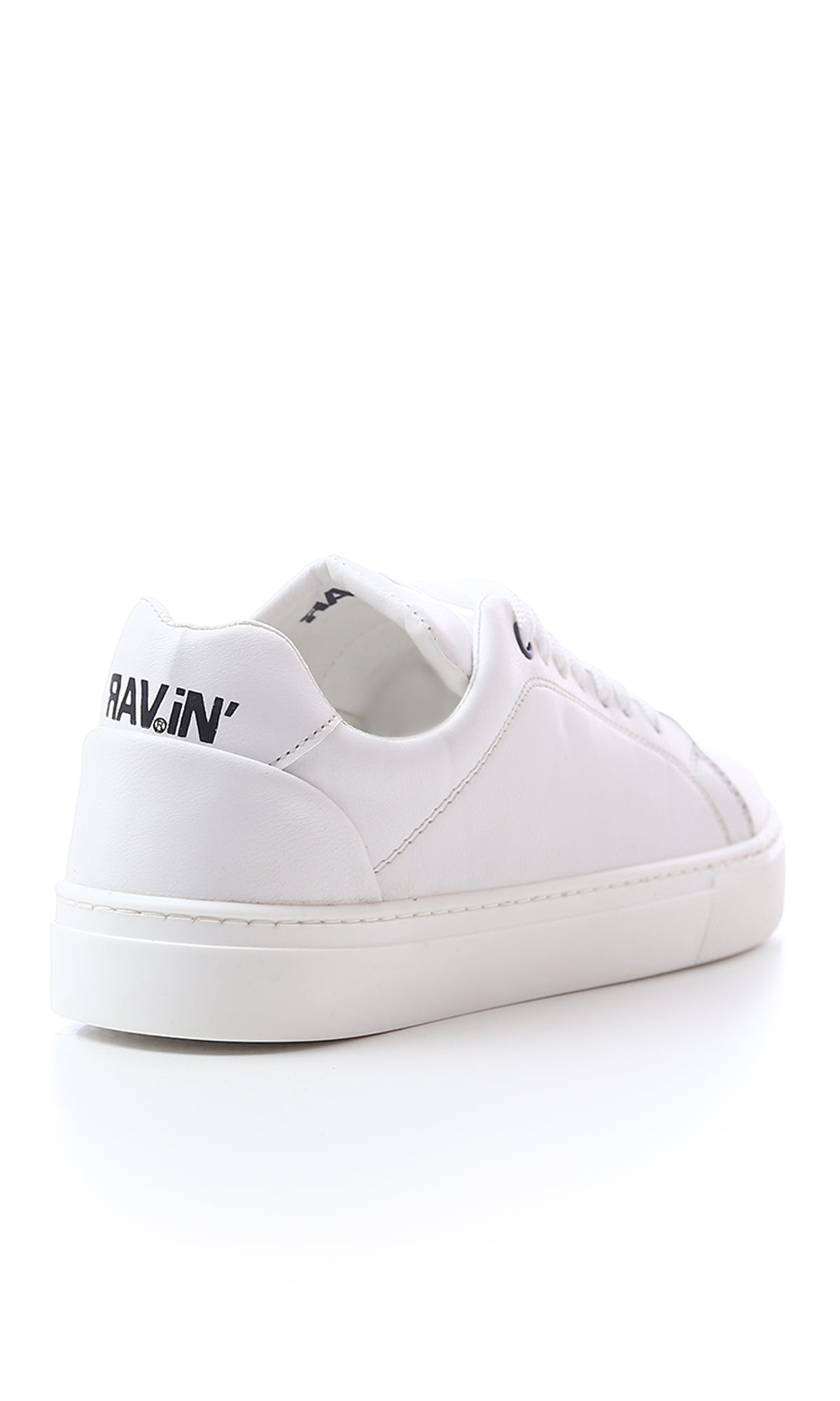 White Shiny Leather Casual Shoes O175056