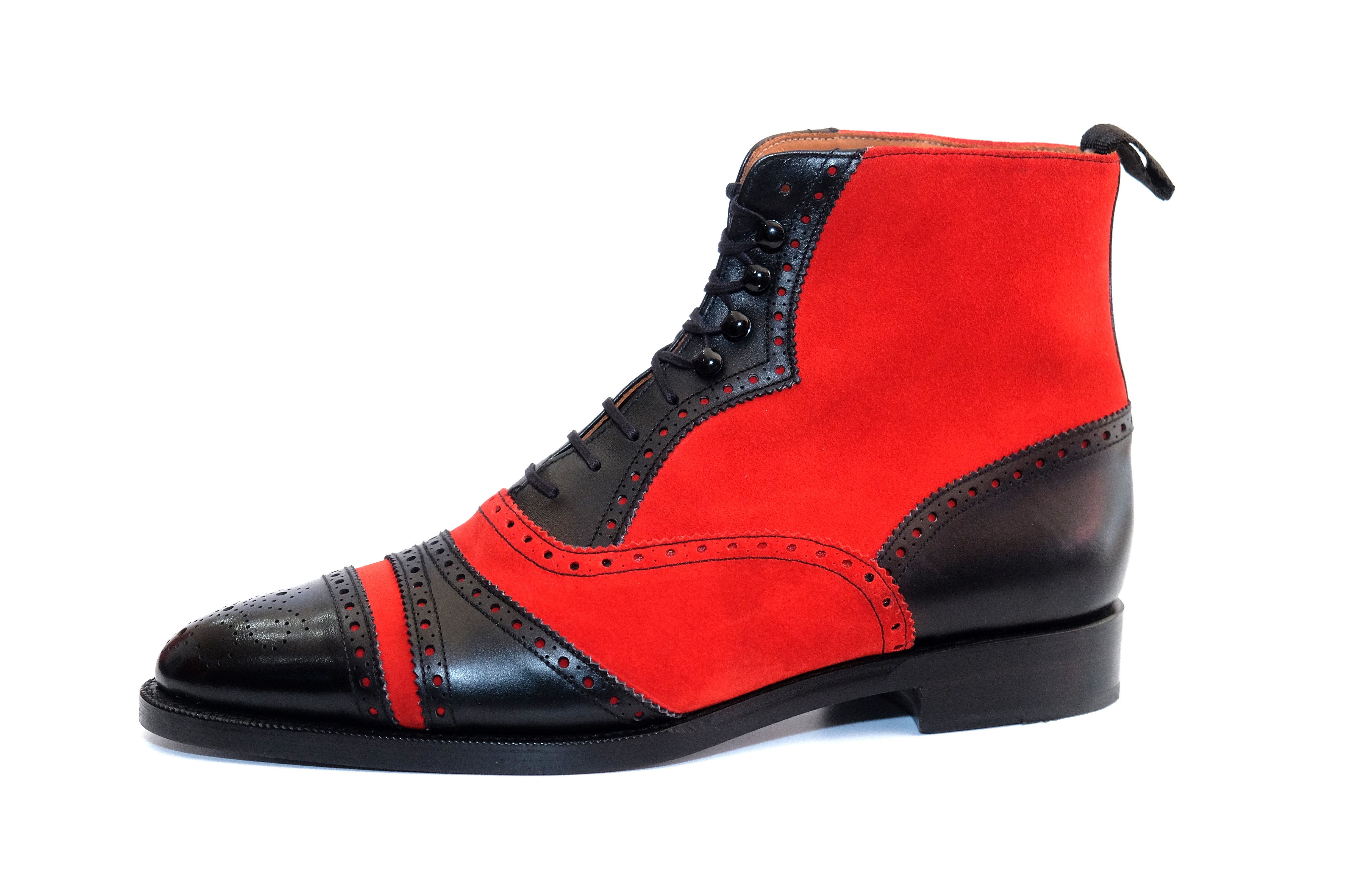 Whitman MTO Black Calf Red Suede TMG last Double Leather Sole - Google SEO optimized.