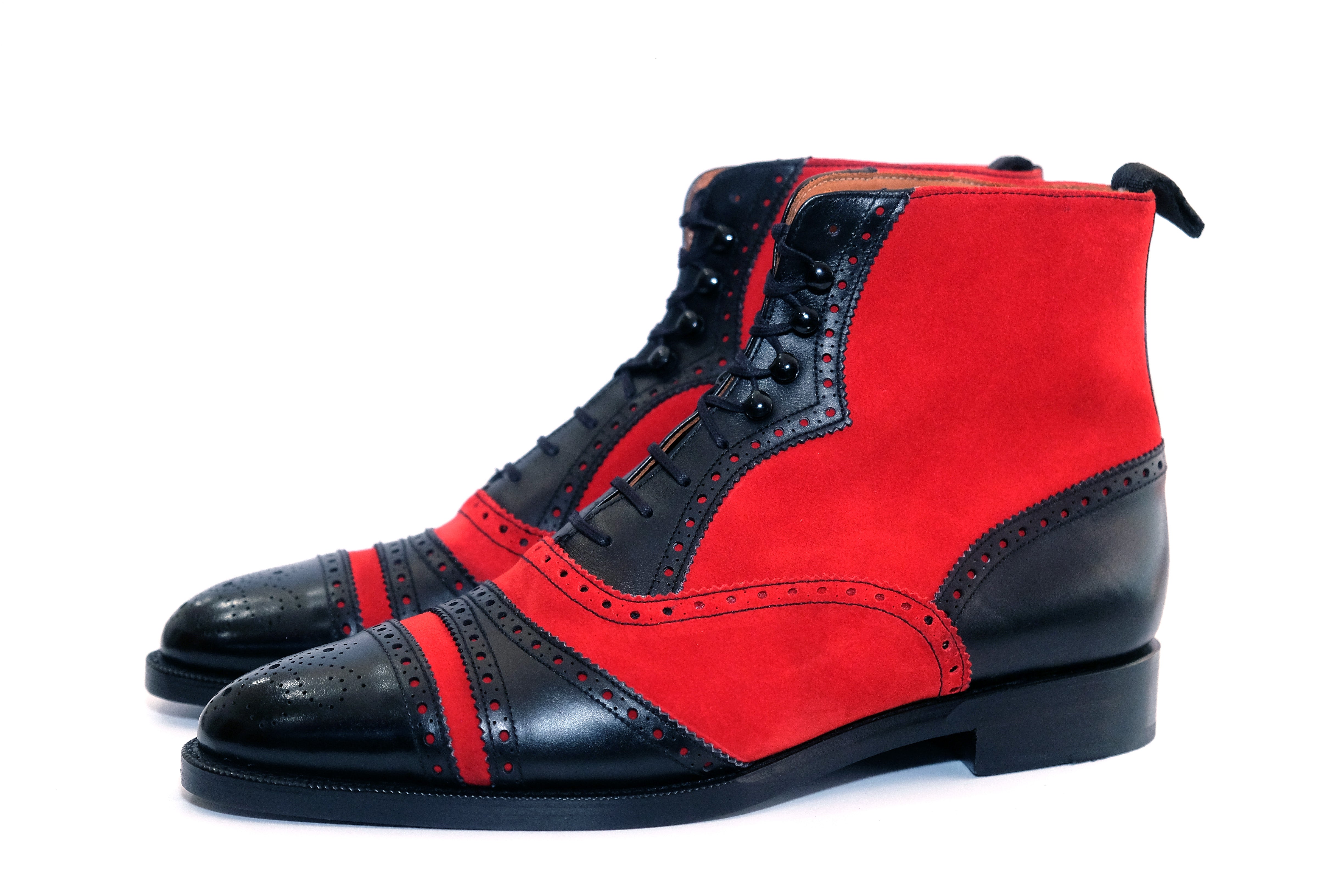 Whitman MTO Black Calf Red Suede TMG last Double Leather Sole - Google SEO optimized.