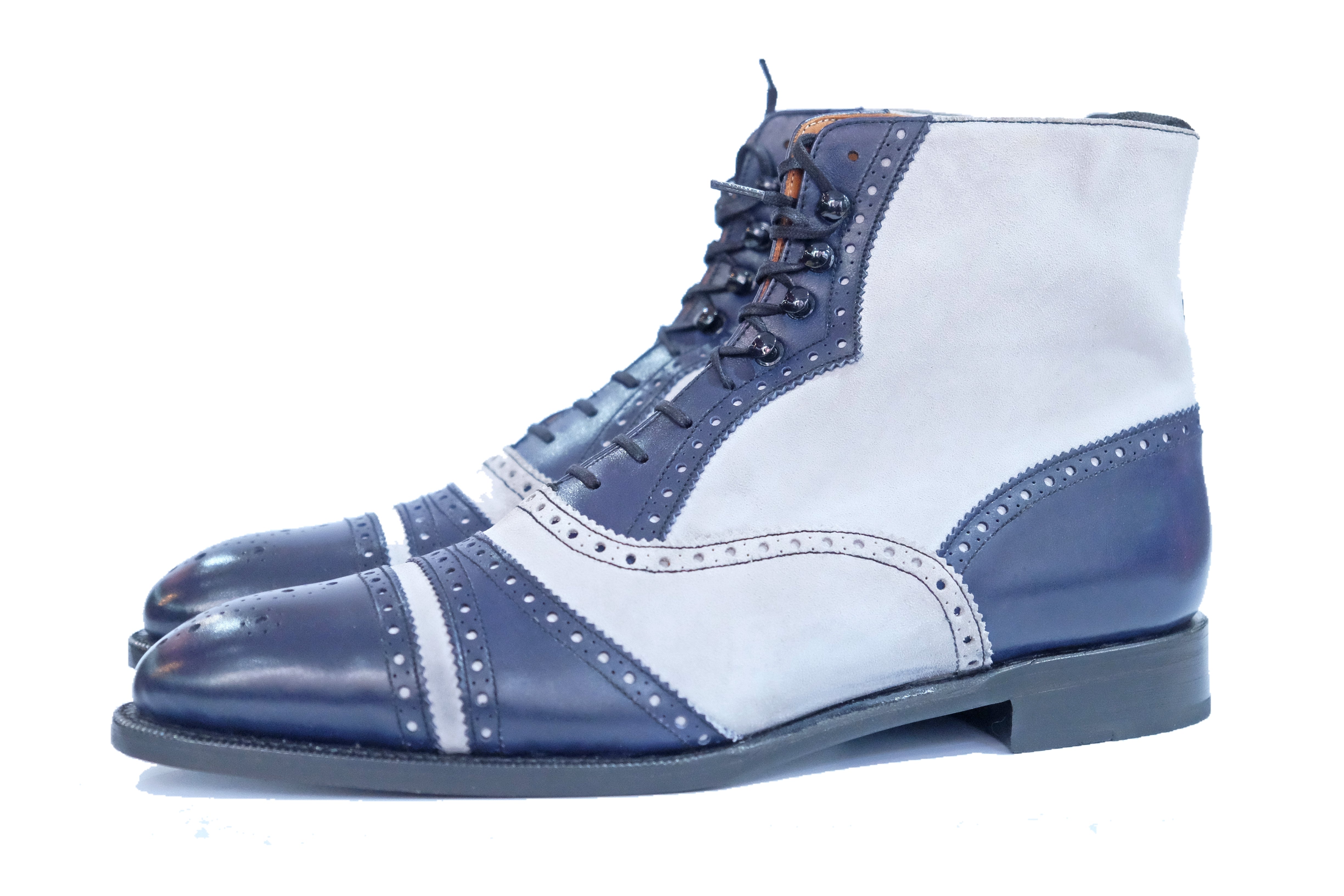 Whitman MTO Marine Blue Calf Pearl Suede NGT Last Single Leather Sole