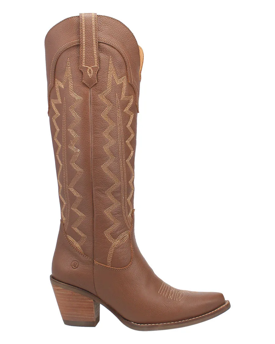 High-Quality Women's Western Cowgirl Boots made of Cotton.