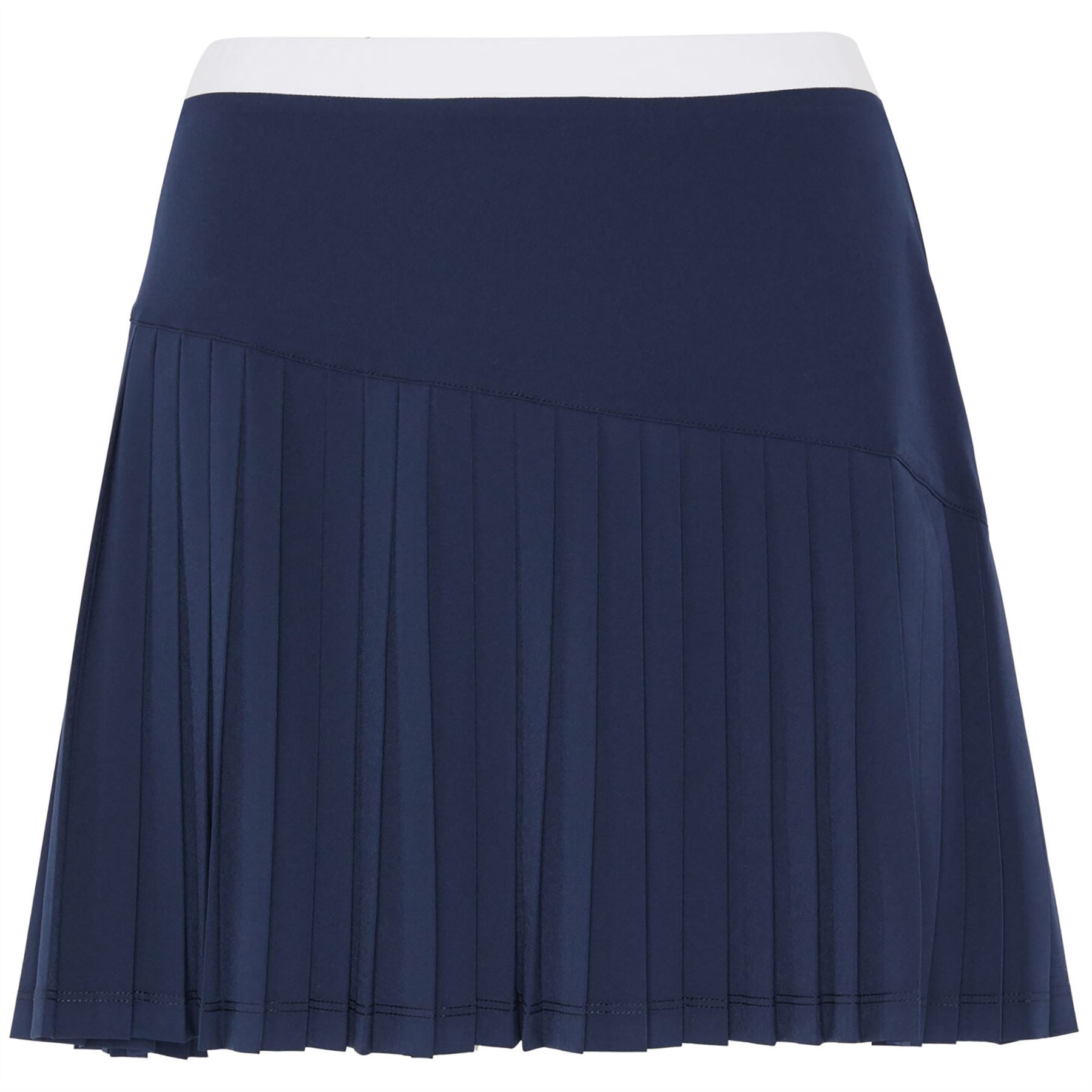 Women's Pleated Asymmetrical Bow Skort in Black Iris for SS24