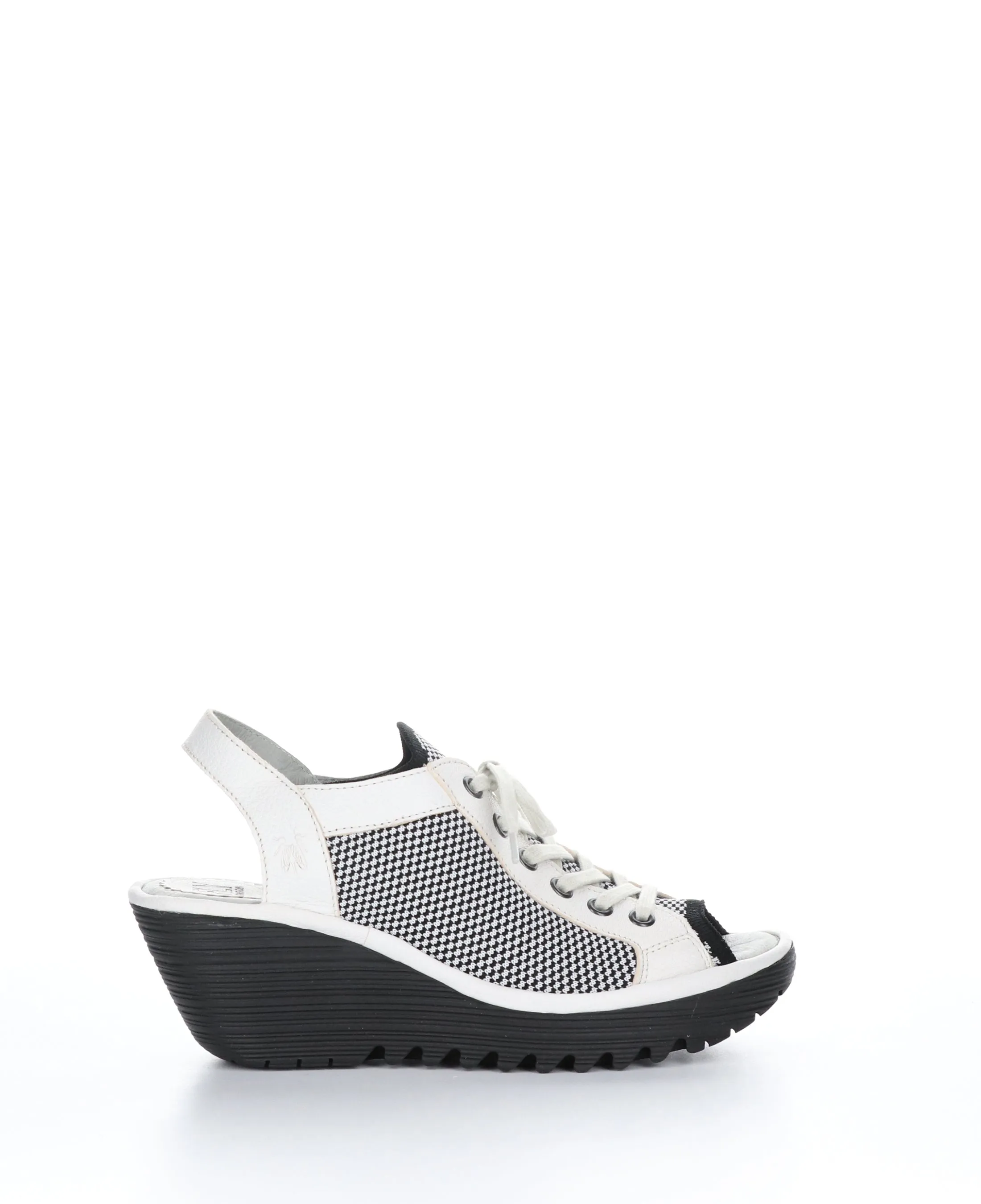 YEDU158FLY White/Black Round Toe Sandals